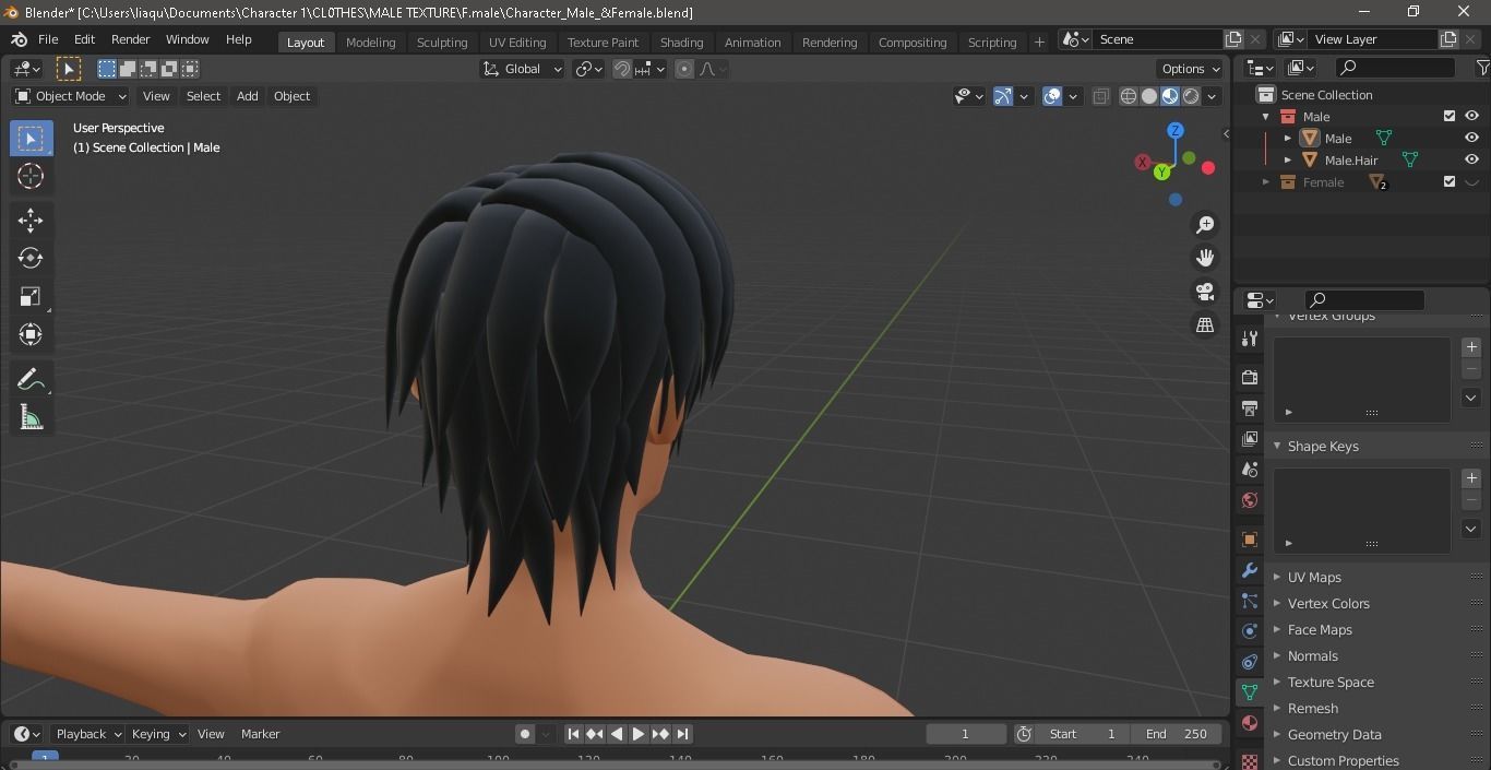 Character Male AND Female Low-poly 3D model_11