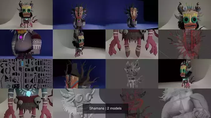 Shamans paper sculpture of demon