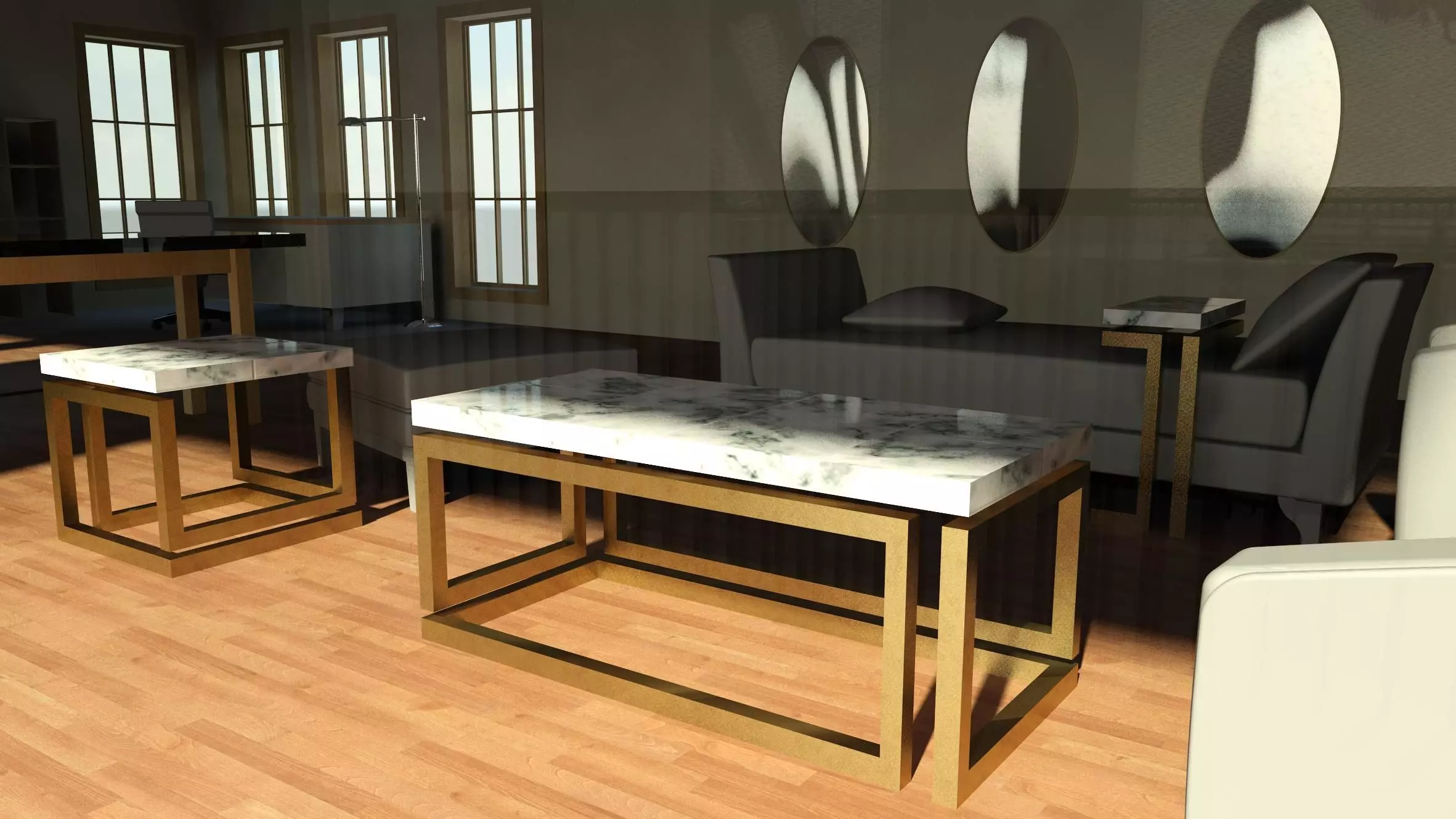 3D model coffee table and side table VR / AR / low-poly | CGTrader