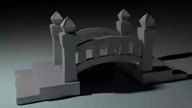 LOW POLY BRIDGE with two towers