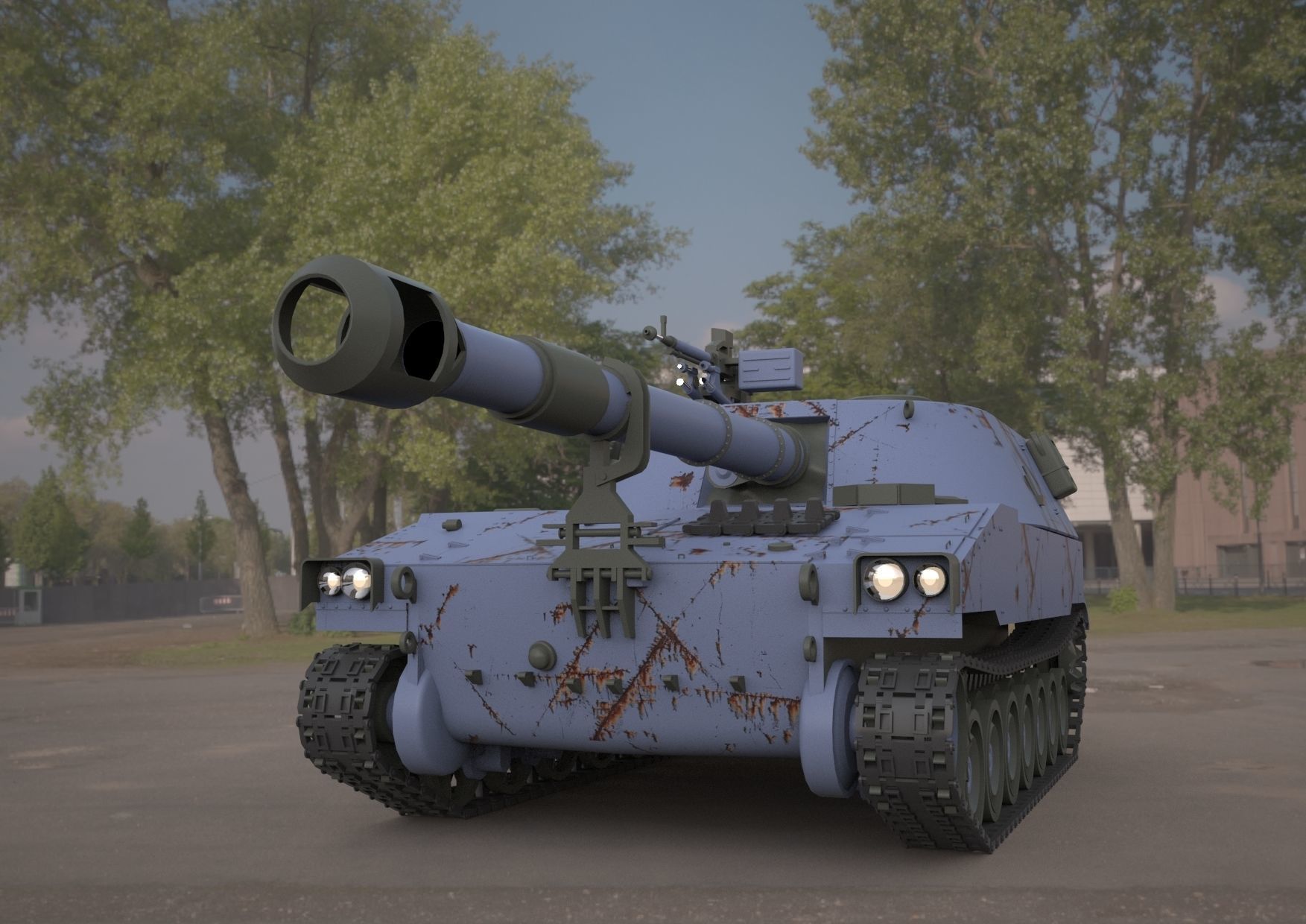 m109 howitzer 155mm tank 3D model | CGTrader