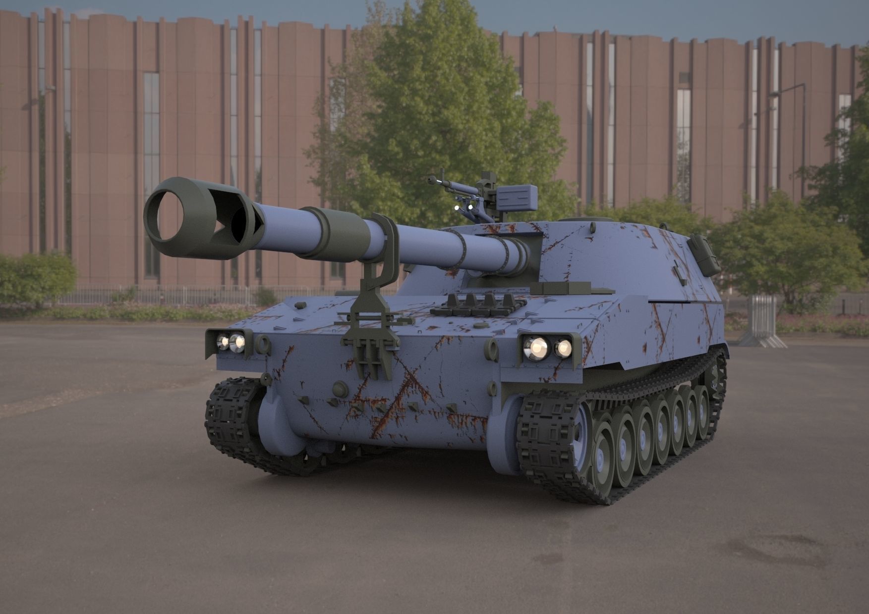 m109 howitzer 155mm tank 3D model | CGTrader