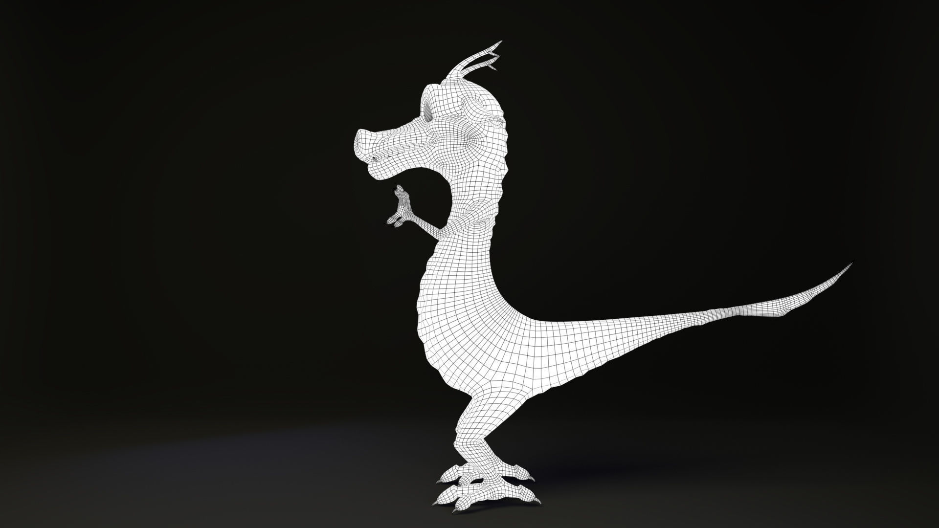 Small Dragon Character Organic modeling Creature  Low-poly 3D model_4