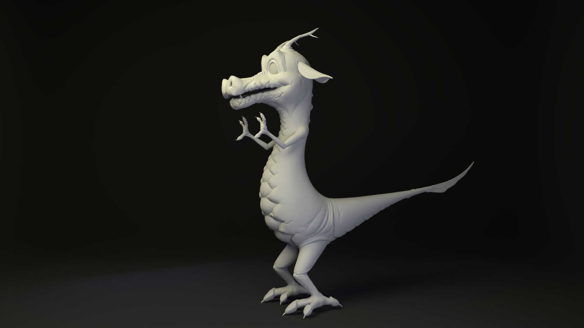 Small Dragon Character Organic modeling Creature  Low-poly 3D model_2