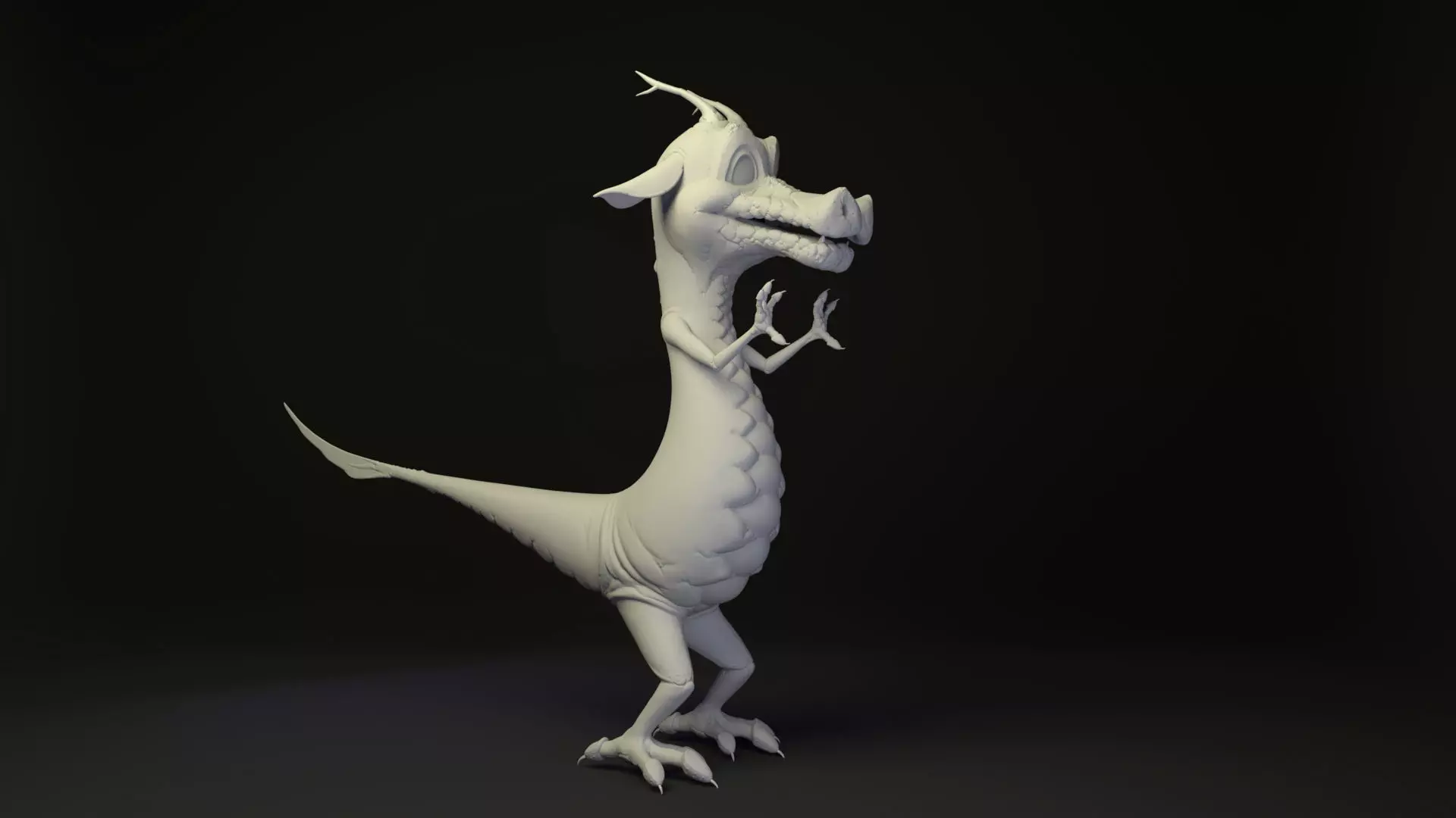 Small Dragon Character Organic modeling Creature  Low-poly 3D model_0