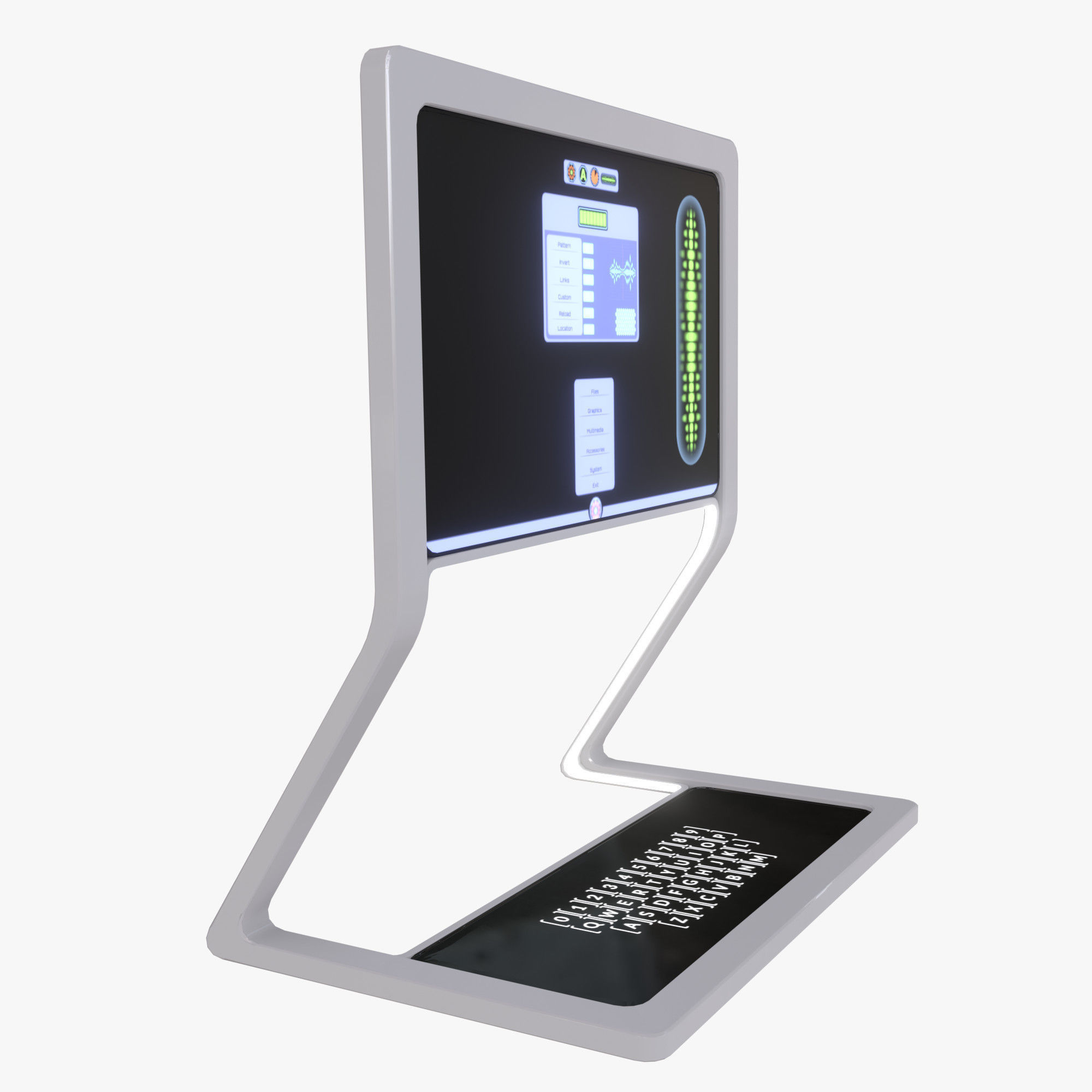 Minimalistic Computer 02 Low-poly 3D model_3