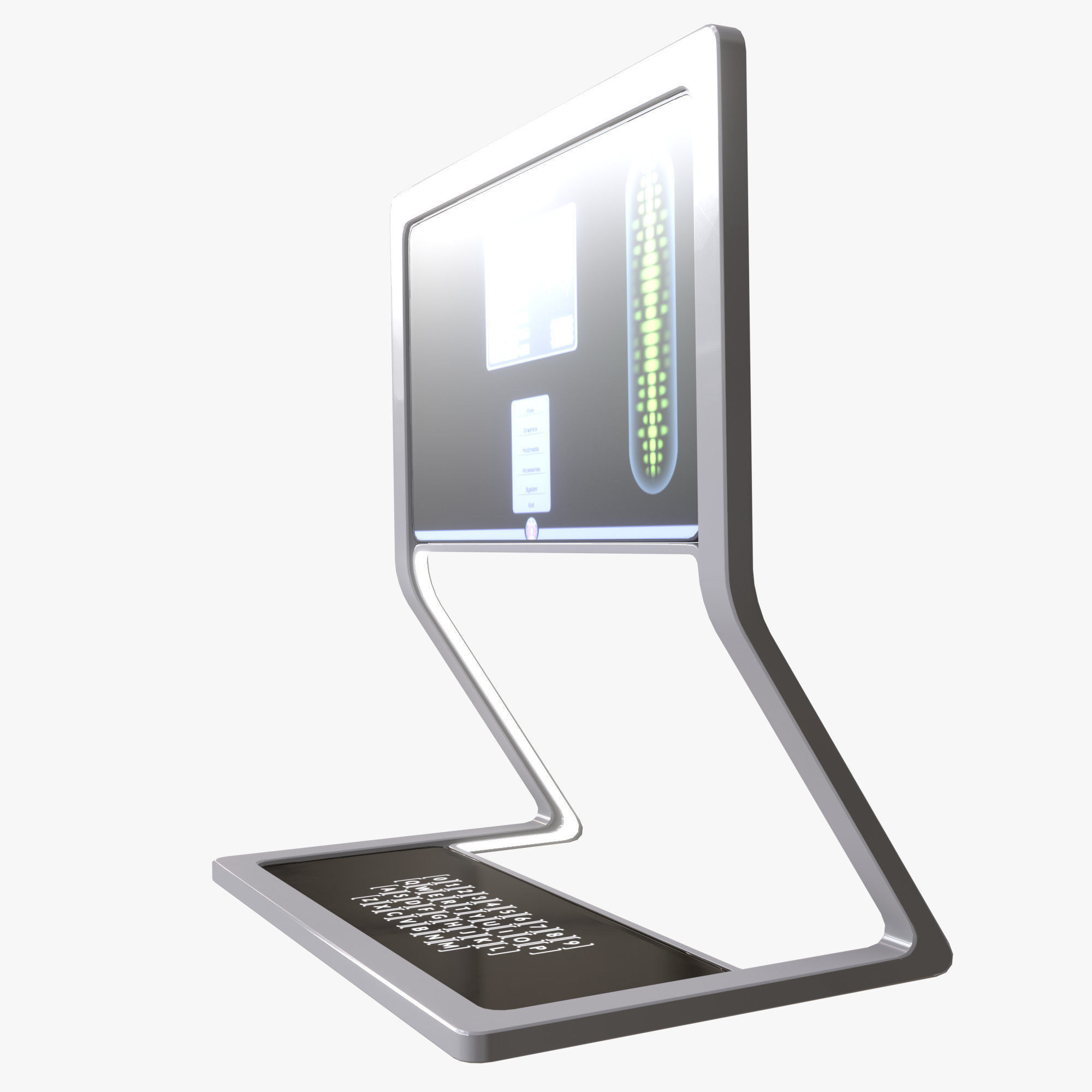 Minimalistic Computer 02 Low-poly 3D model_4