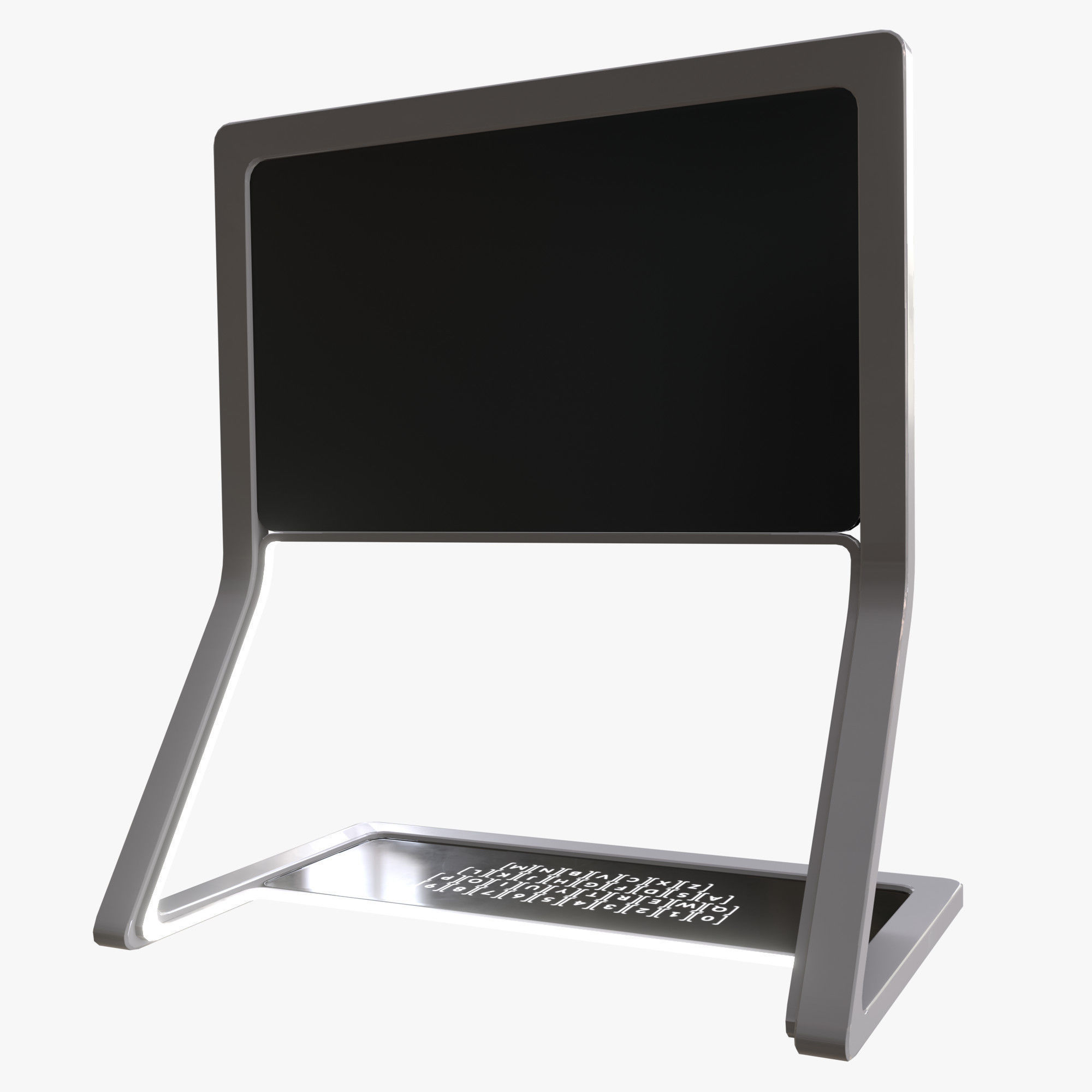 Minimalistic Computer 02 Low-poly 3D model_1