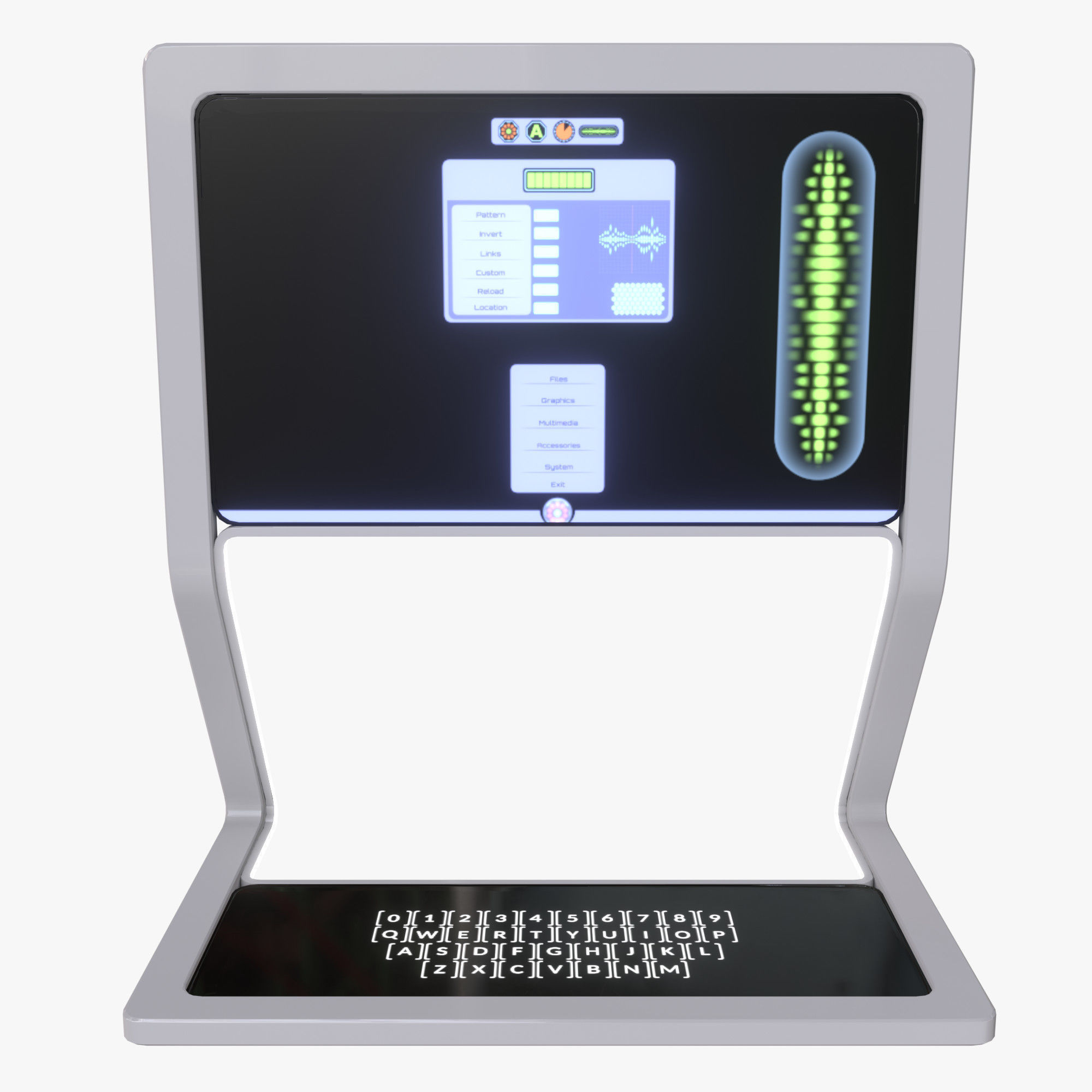 Minimalistic Computer 02 Low-poly 3D model_2