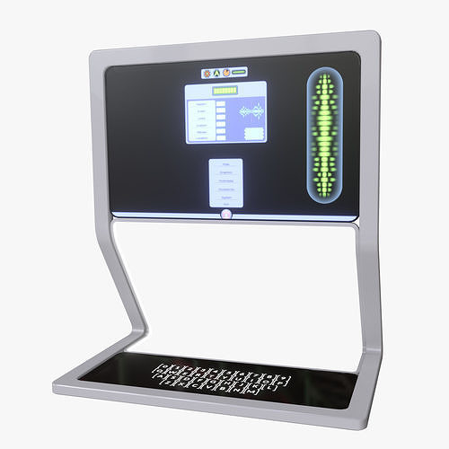 Minimalistic Computer 02 Low-poly 3D model