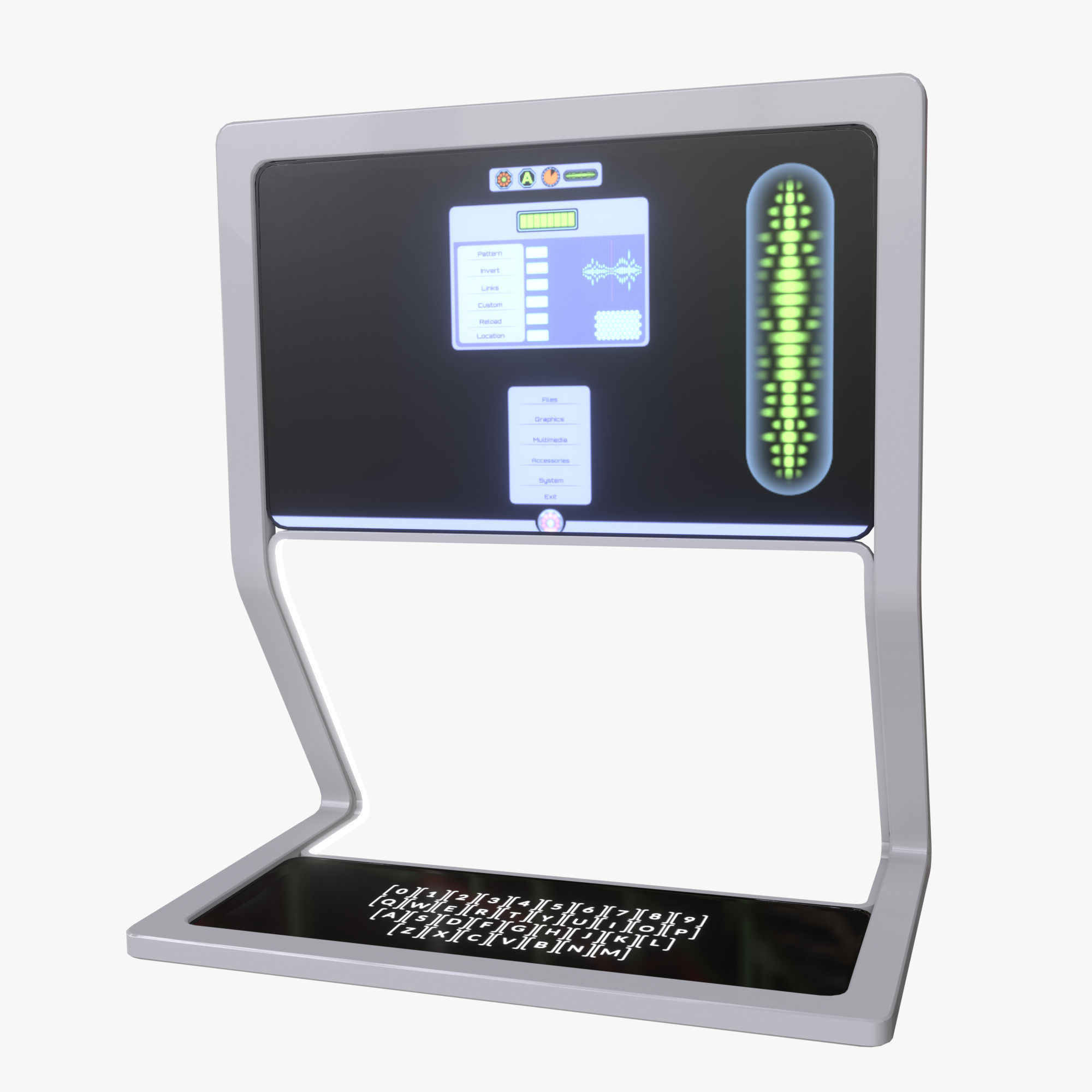 Minimalistic Computer 02 Low-poly 3D model_0