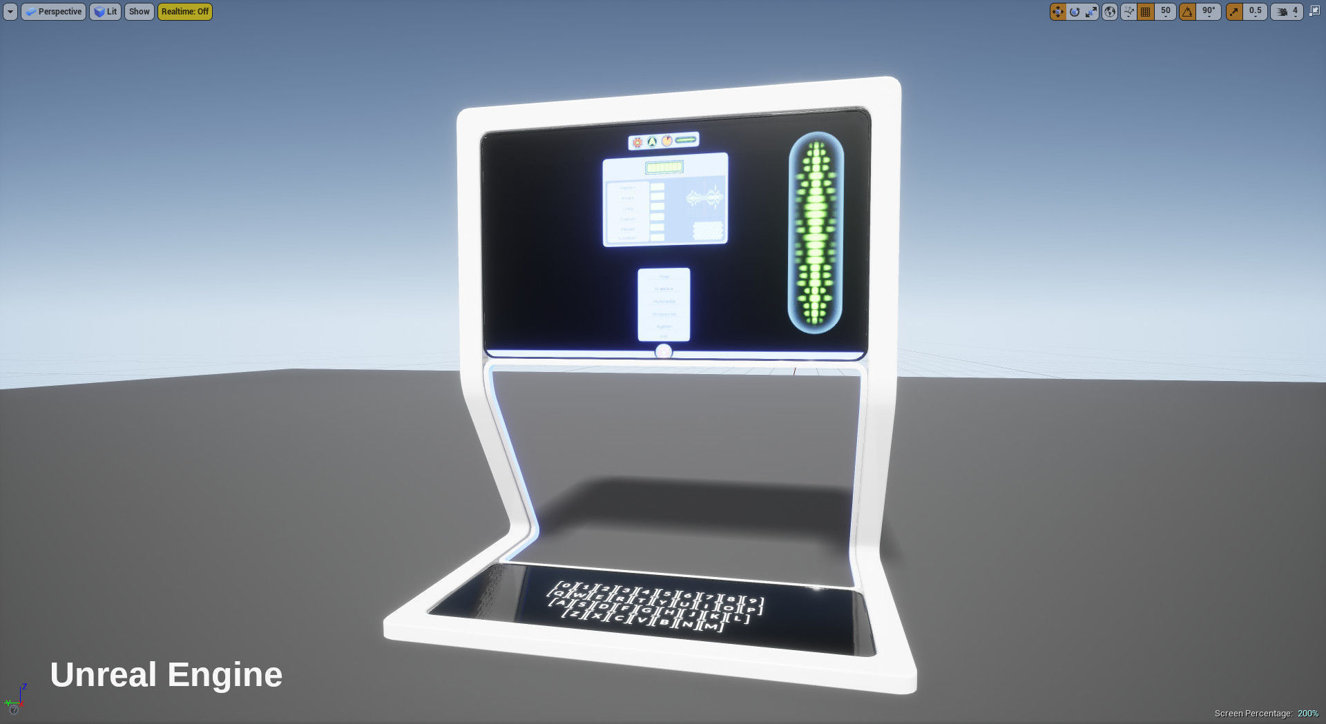 Minimalistic Computer 02 Low-poly 3D model_6