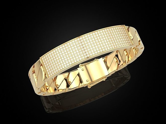 Bracelet with precious stones 3D print model