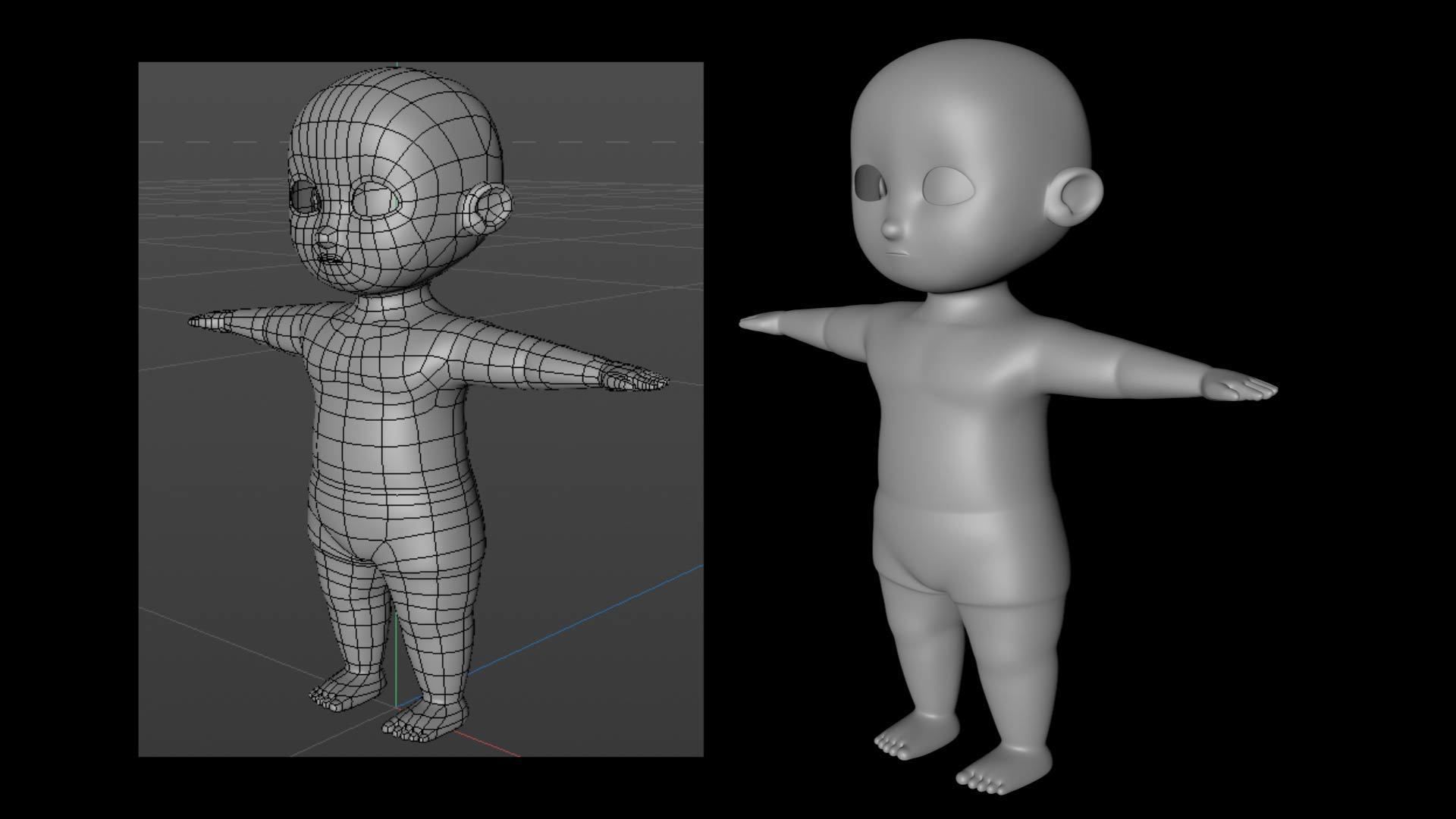 Basic Human Child Boy Nice Topology Low-poly 3D model_2