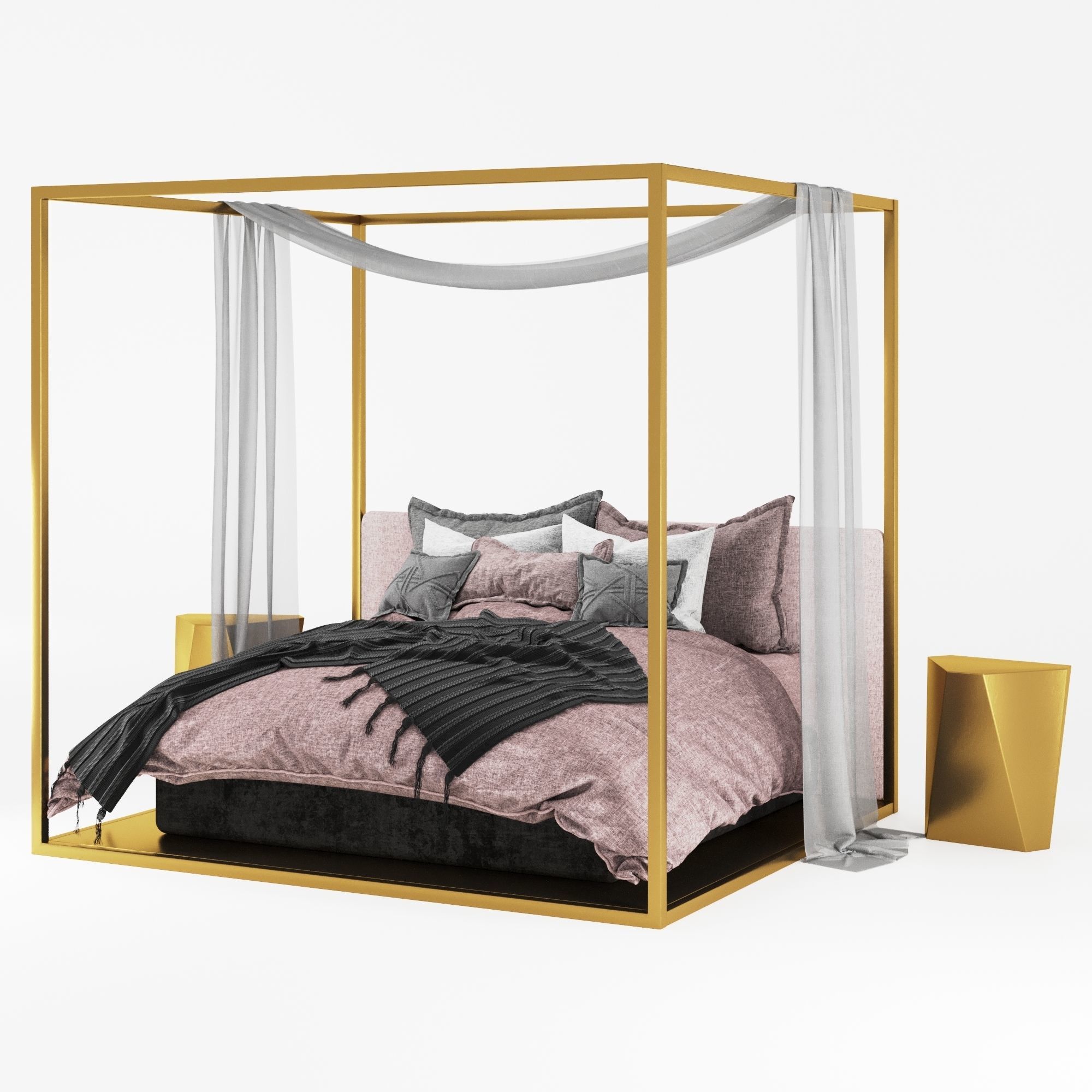 CANOPY BED 3D model_1
