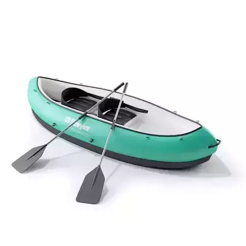 Teal Inflatable Canoe 3D model