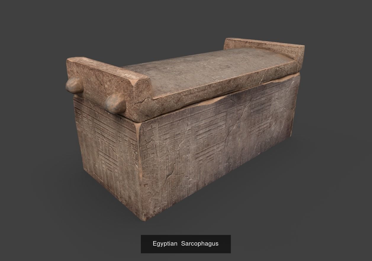 Set of Egyptian Sarcophagus and Coffin 3D Model Collection_2