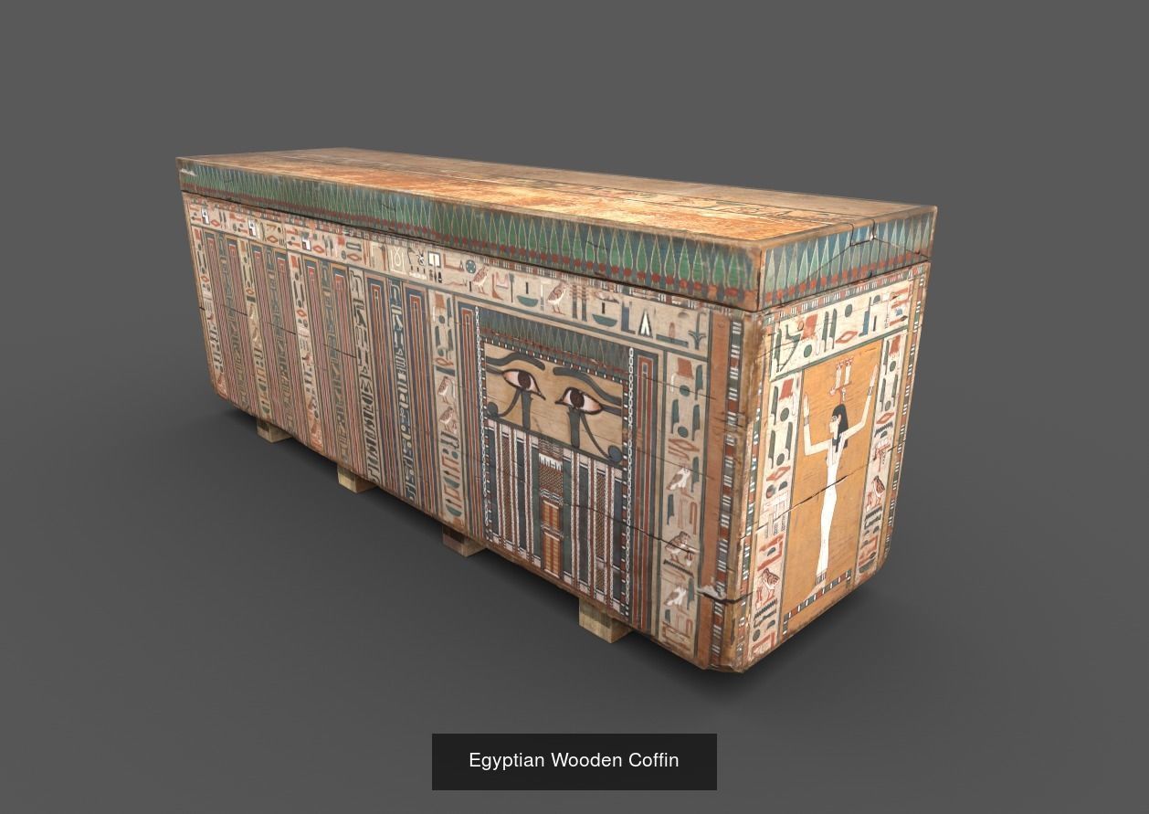 Set of Egyptian Sarcophagus and Coffin 3D Model Collection_3
