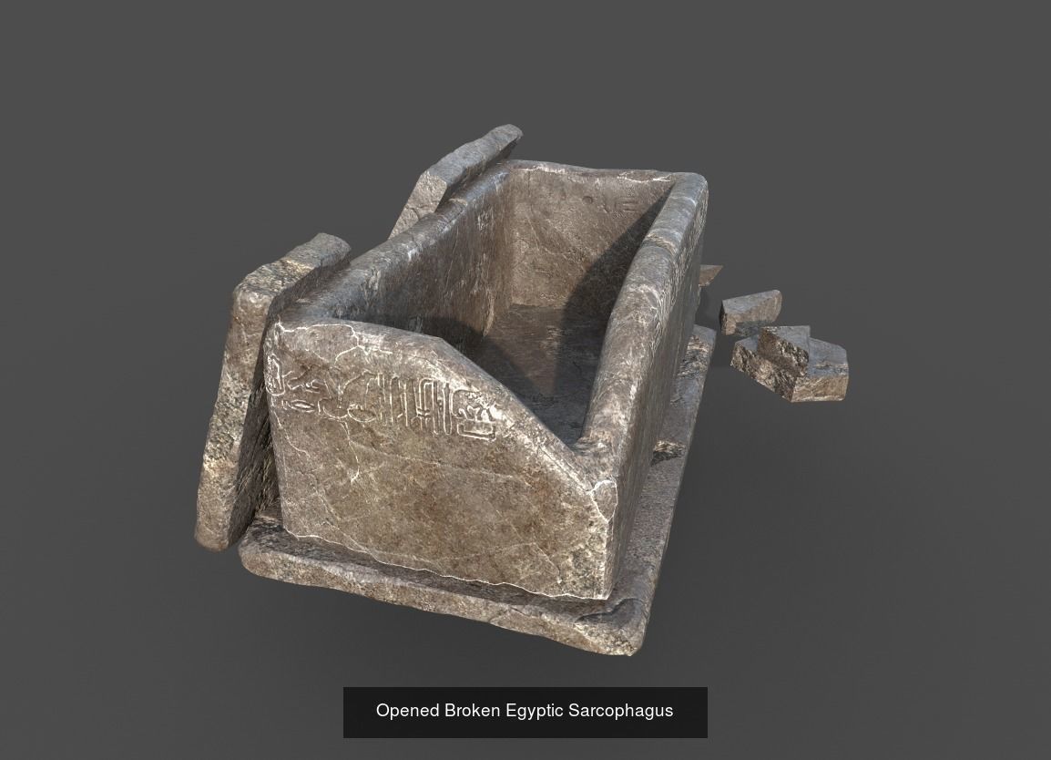 Set of Egyptian Sarcophagus and Coffin 3D Model Collection_5