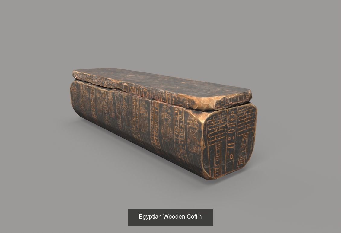 Set of Egyptian Sarcophagus and Coffin 3D Model Collection_4