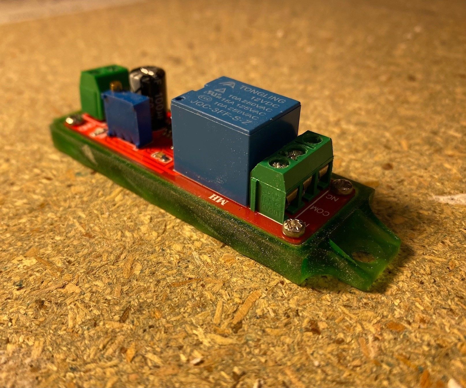 NE555 DC 12V Digital Delay Timer Relay Mounting Bracket 3D print model_4