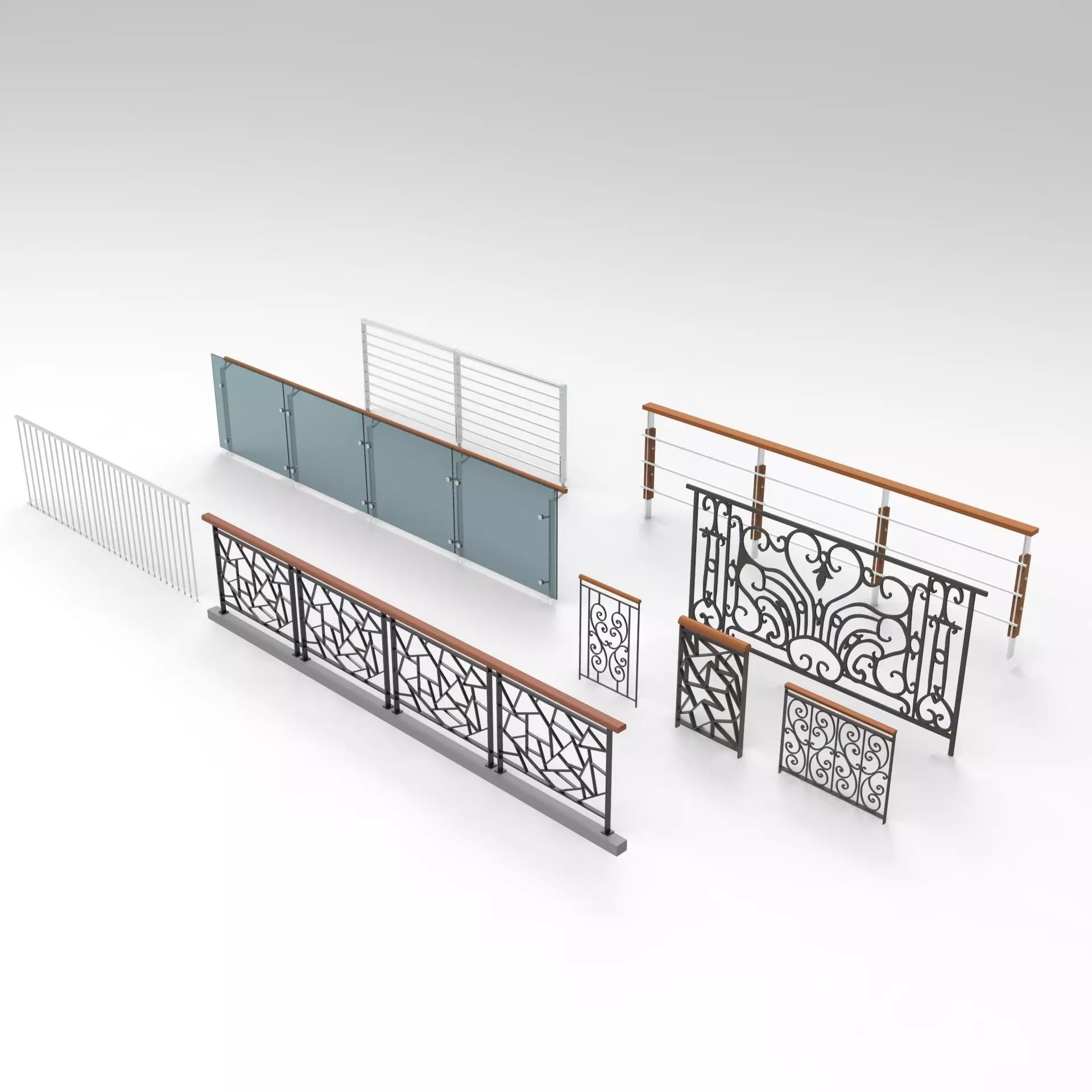 Railing railings and fences 3D model_0