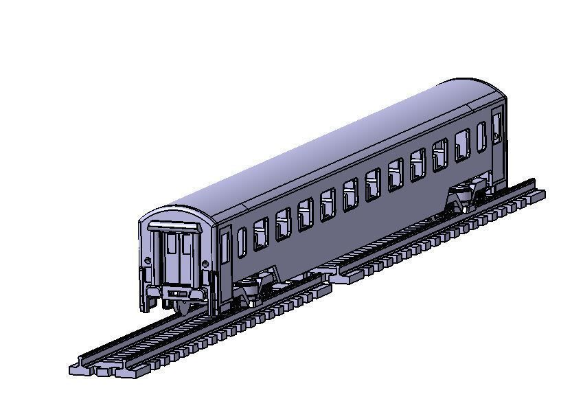 HO Scale 3D printable Passenger Wagon TVS2000 3D print model_2