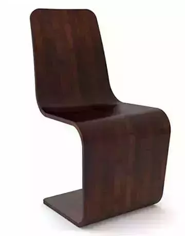 CHAIR wooden with curved legs