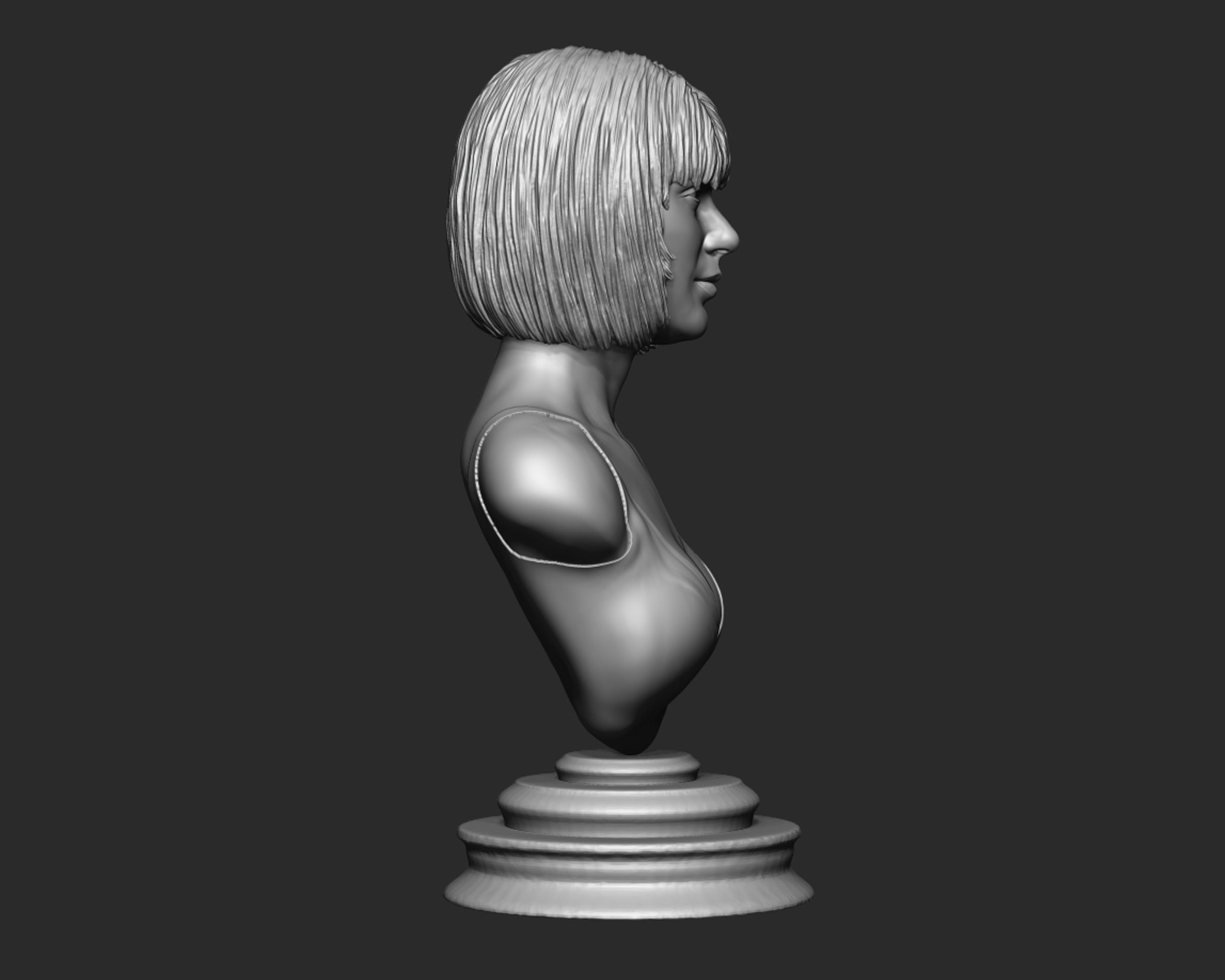 Taylor Swift 3D Portrait sculpture - Hairstyle 1 3D print model_17