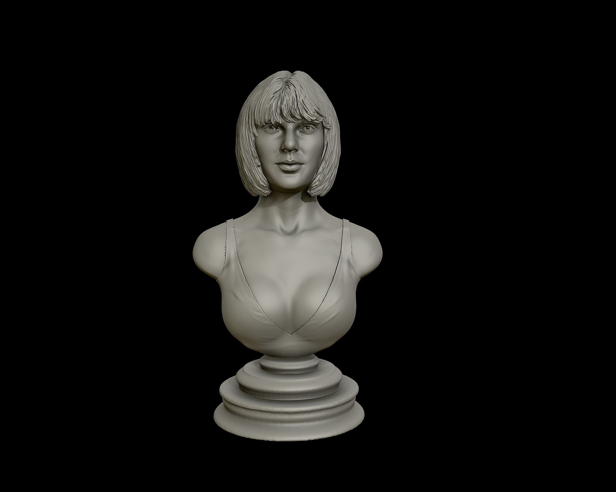 Taylor Swift 3D Portrait sculpture - Hairstyle 1 3D print model_19