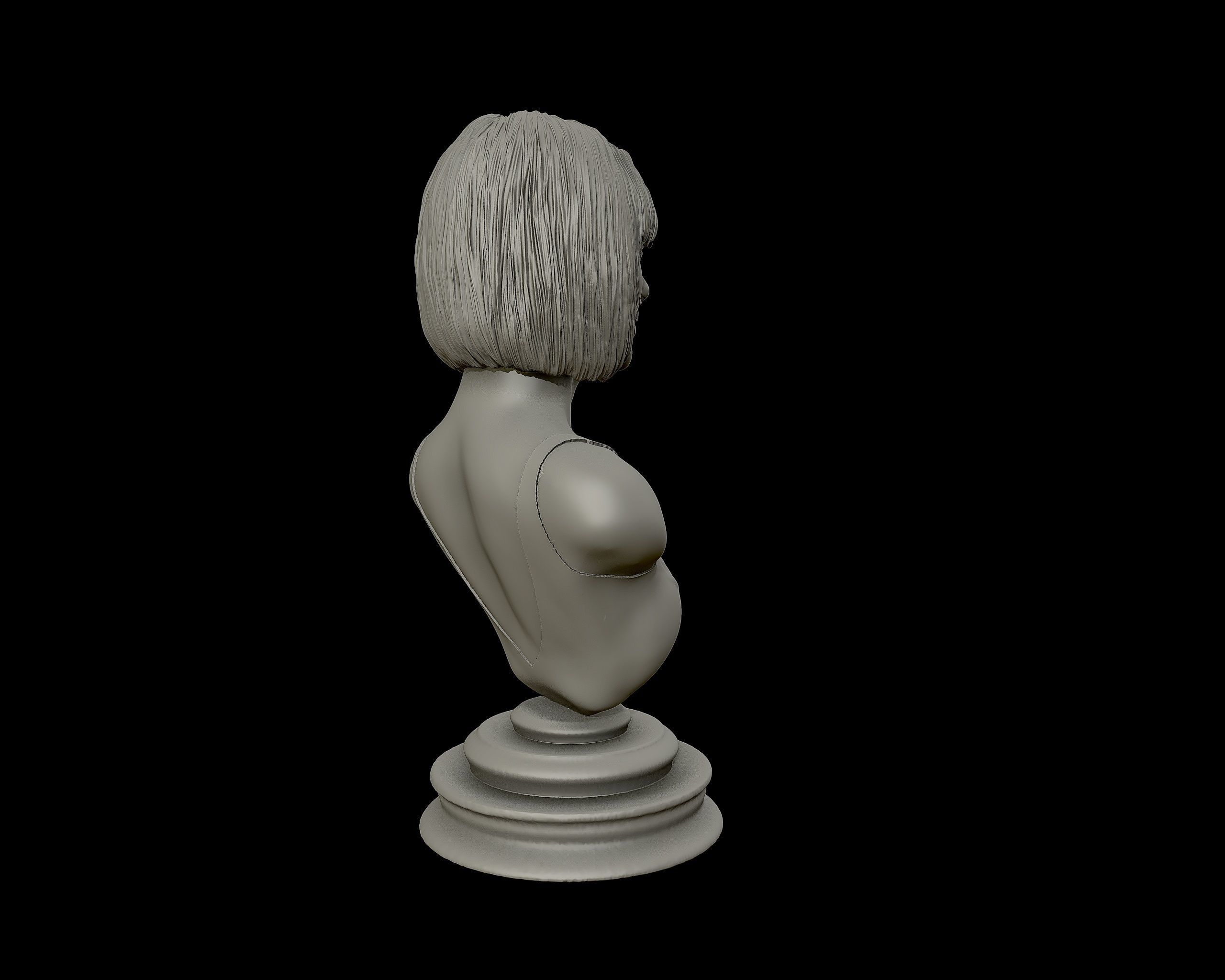 Taylor Swift 3D Portrait sculpture - Hairstyle 1 3D print model_25