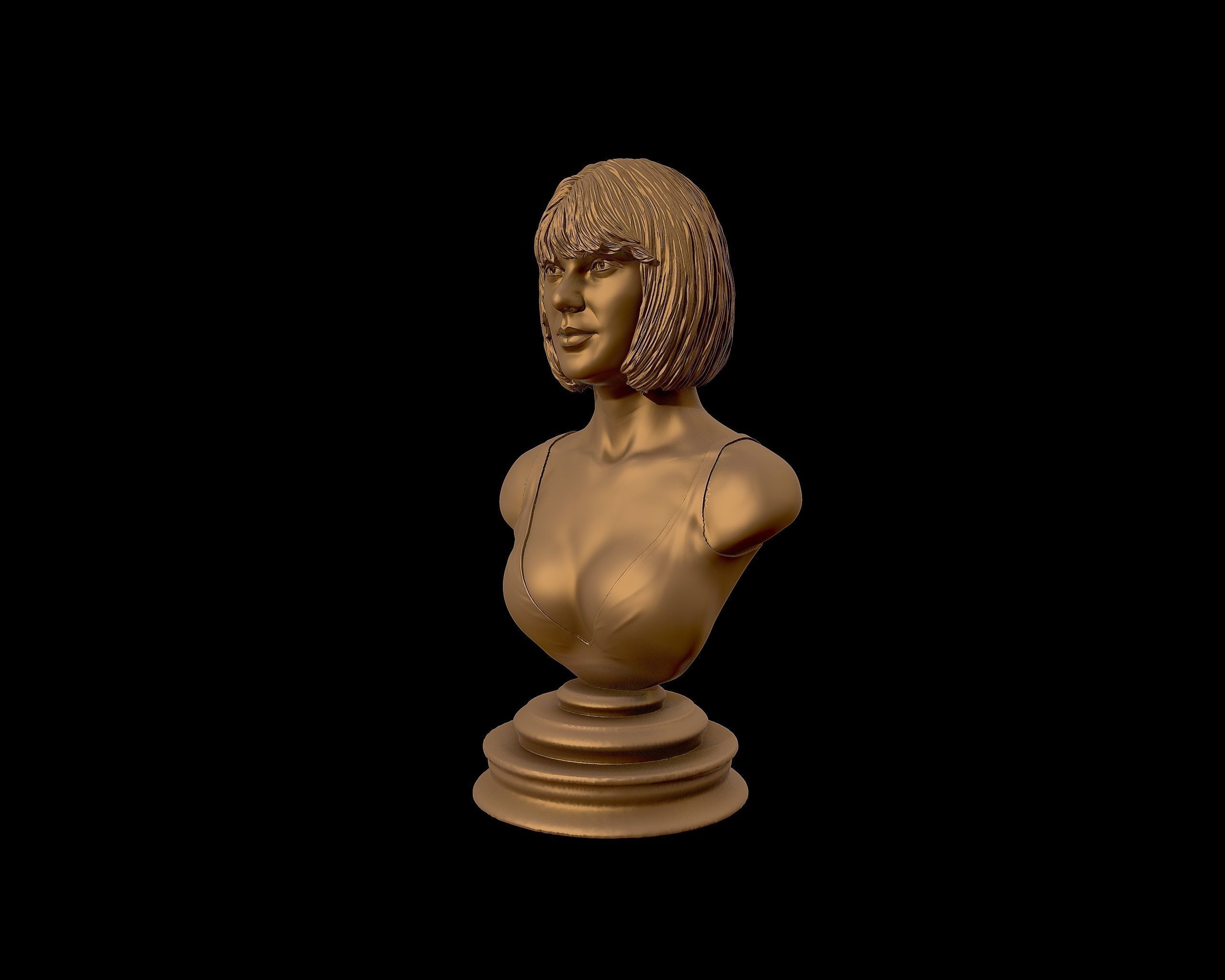 Taylor Swift 3D Portrait sculpture - Hairstyle 1 3D print model_29
