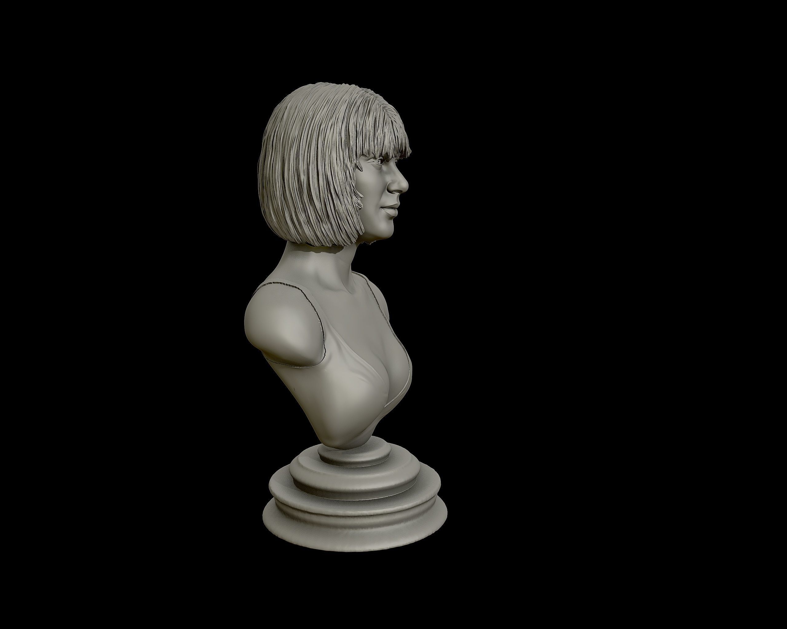Taylor Swift 3D Portrait sculpture - Hairstyle 1 3D print model_26