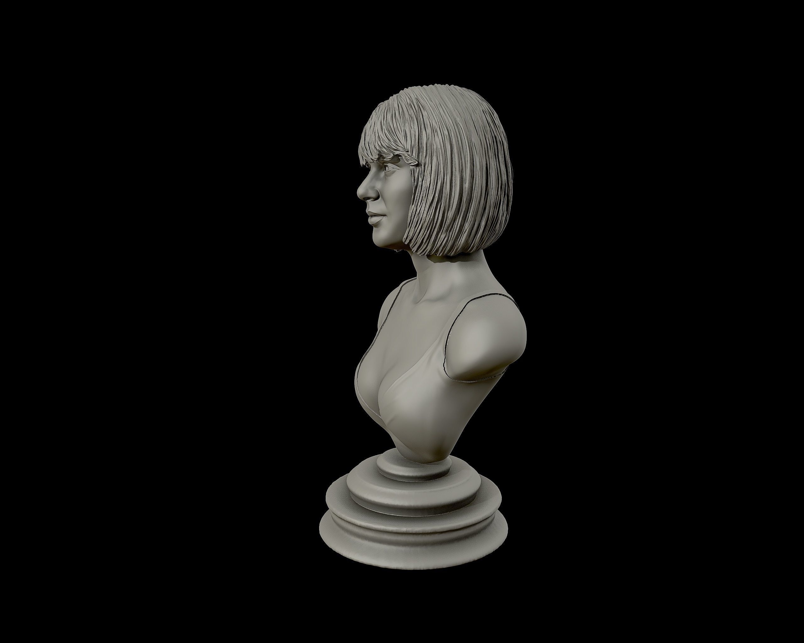 Taylor Swift 3D Portrait sculpture - Hairstyle 1 3D print model_22