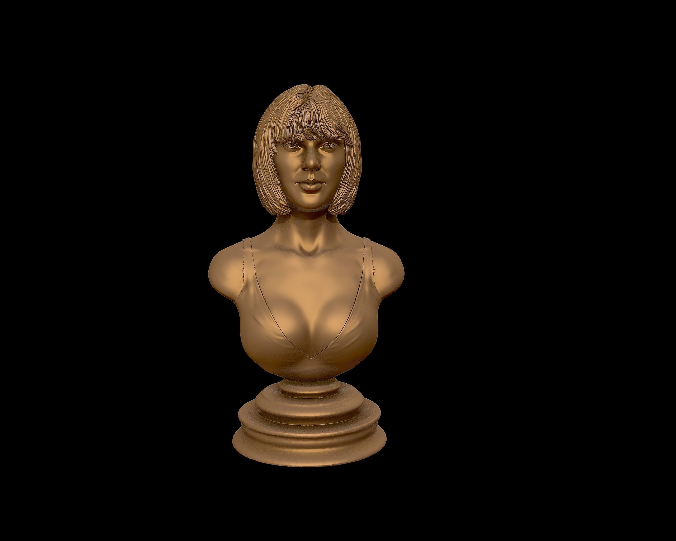Taylor Swift 3D Portrait sculpture - Hairstyle 1 3D print model_28