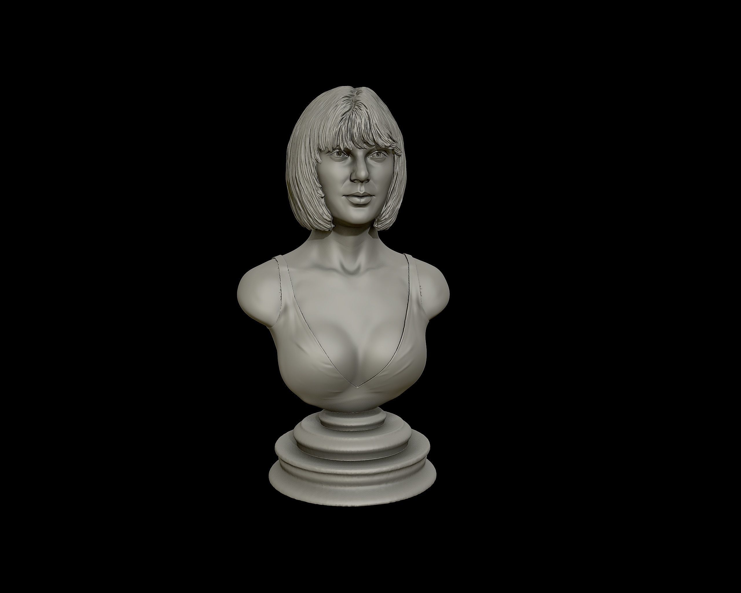 Taylor Swift 3D Portrait sculpture - Hairstyle 1 3D print model_27