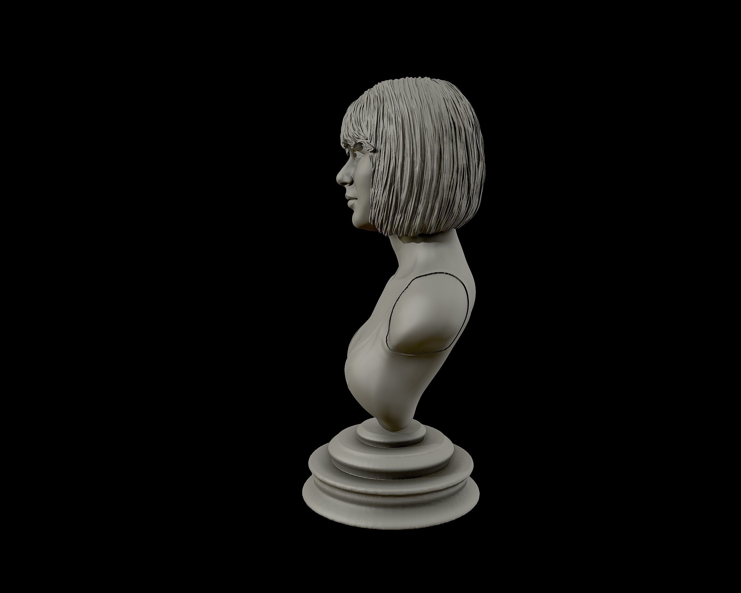Taylor Swift 3D Portrait sculpture - Hairstyle 1 3D print model_23