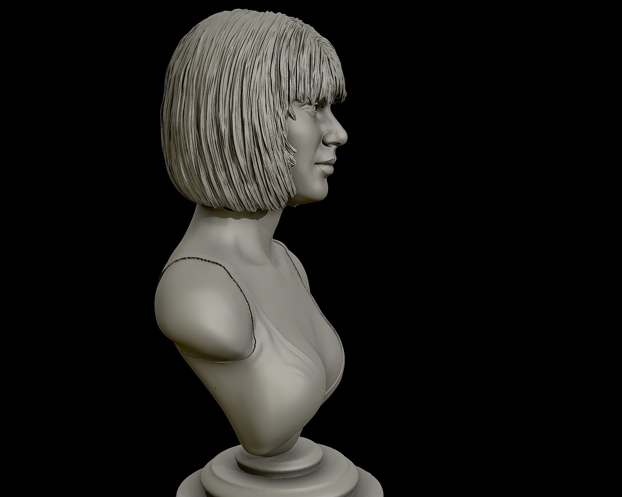 Taylor Swift 3D Portrait sculpture - Hairstyle 1 3D print model_3