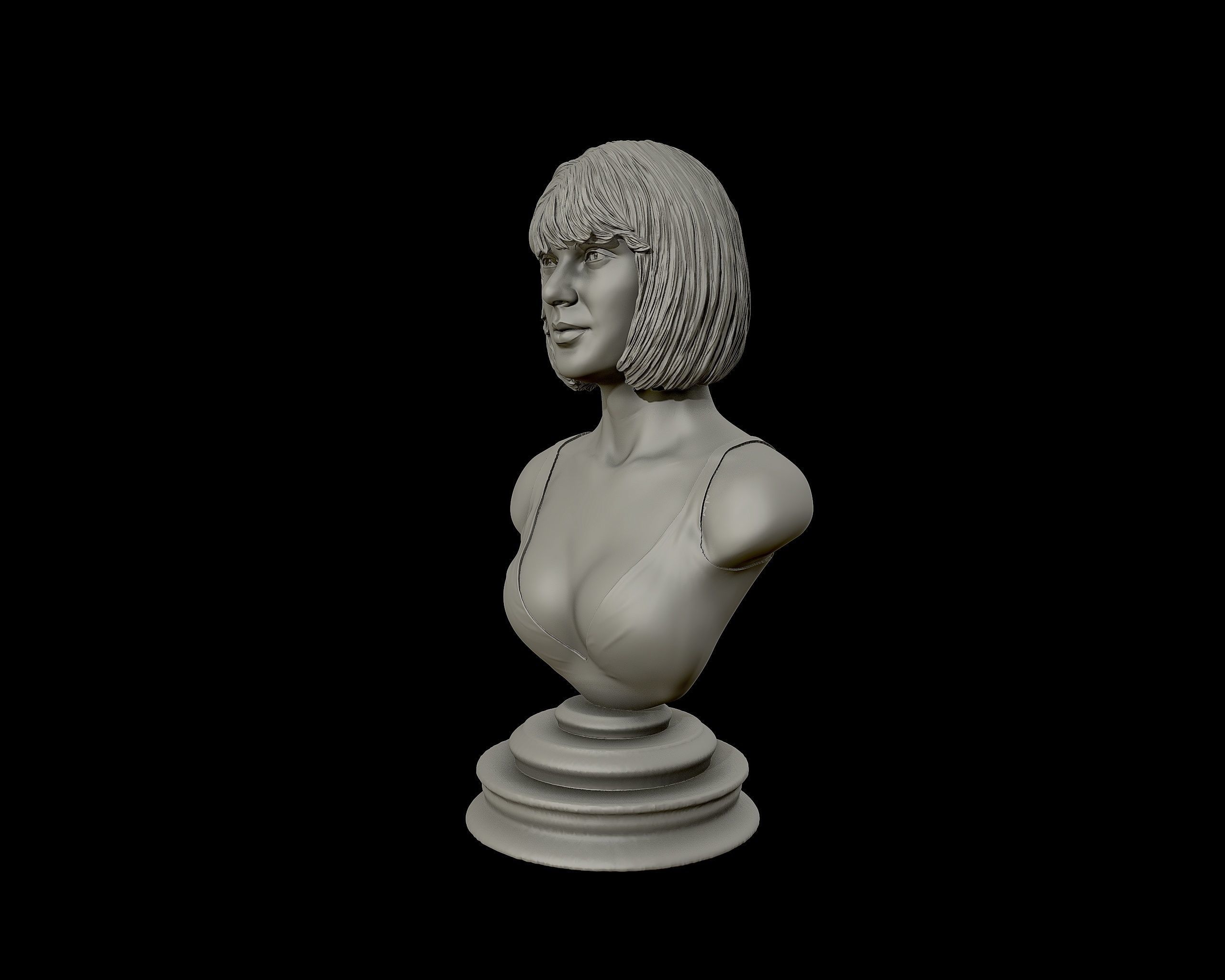 Taylor Swift 3D Portrait sculpture - Hairstyle 1 3D print model_21