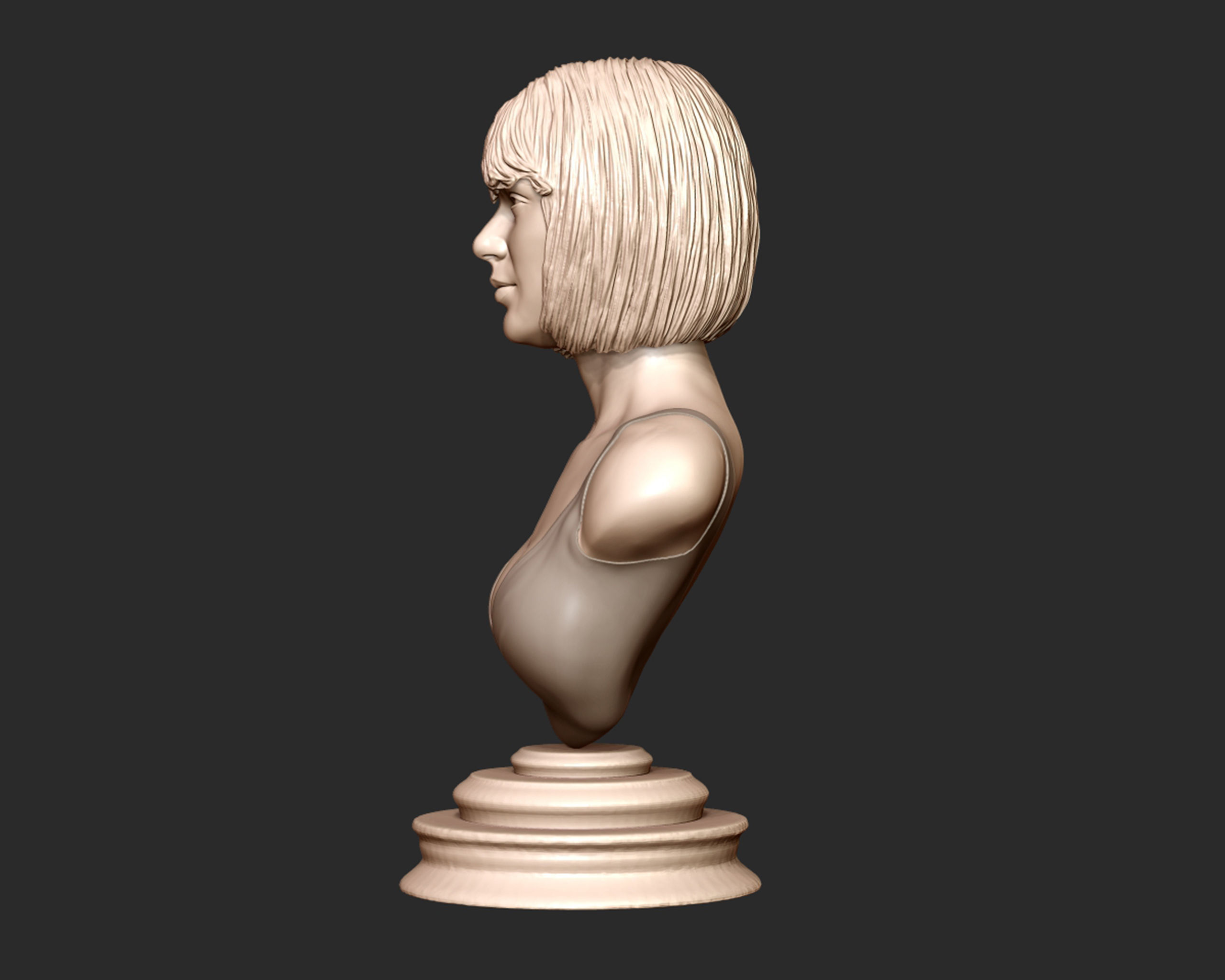 Taylor Swift 3D Portrait sculpture - Hairstyle 1 3D print model_11