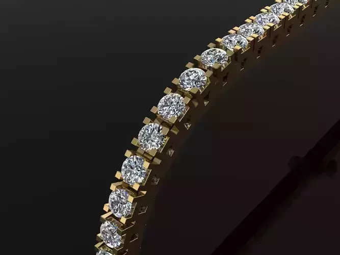 BOX STYLE TENNIS BRACELET 2MM 3D print model