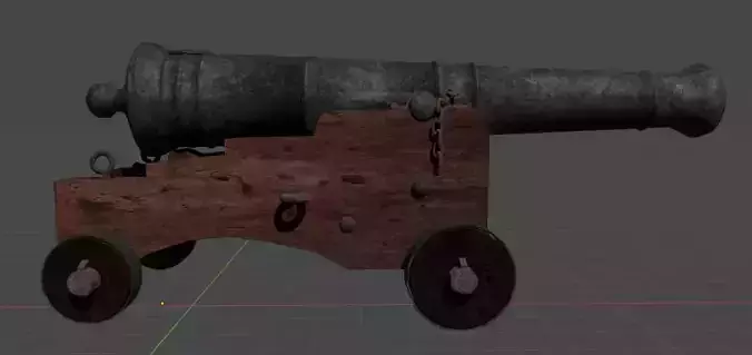 Old pirate ship cannon