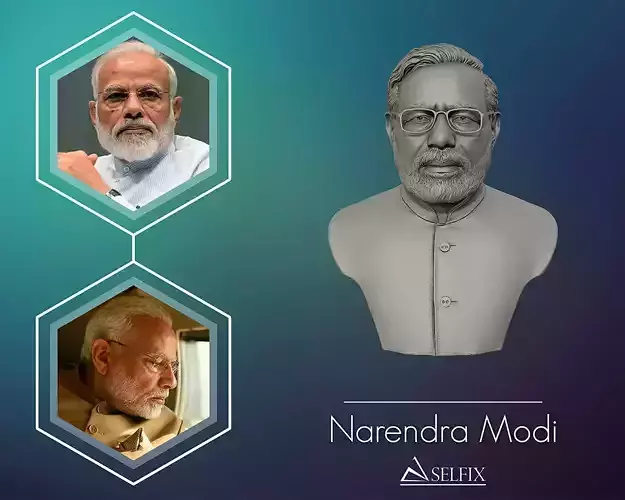Narendra Modi 3D Portrait sculpture 3D print model