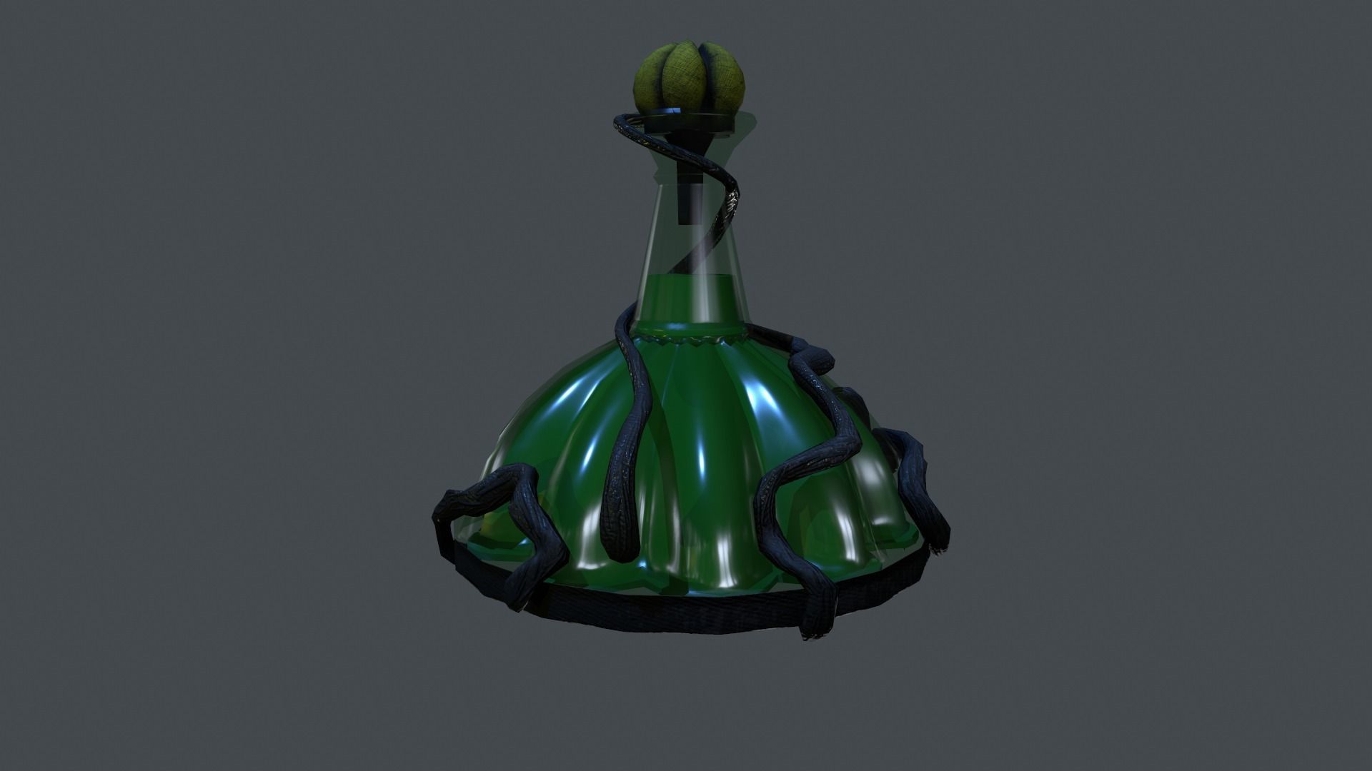Green Poison Glass Bottle 3D Models Low-poly 3D model_4