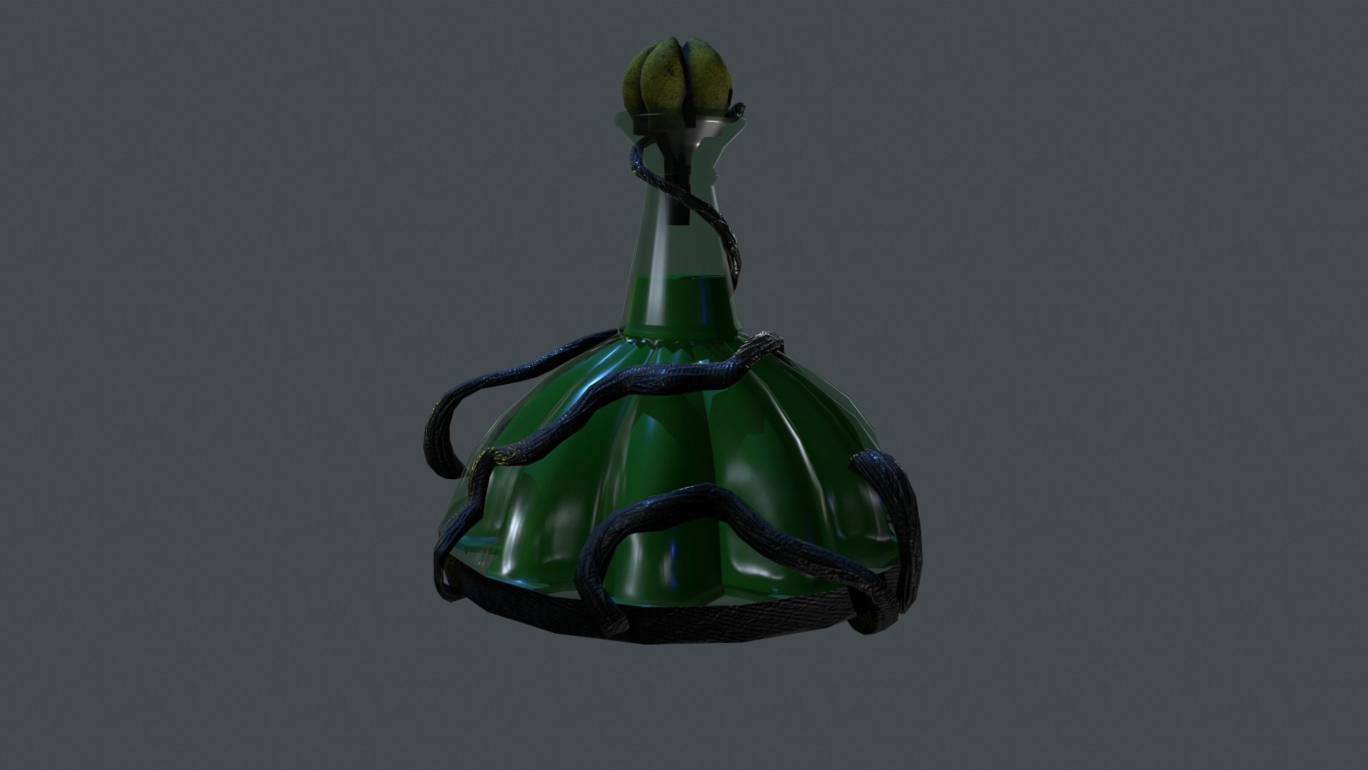 Green Poison Glass Bottle 3D Models Low-poly 3D model_3