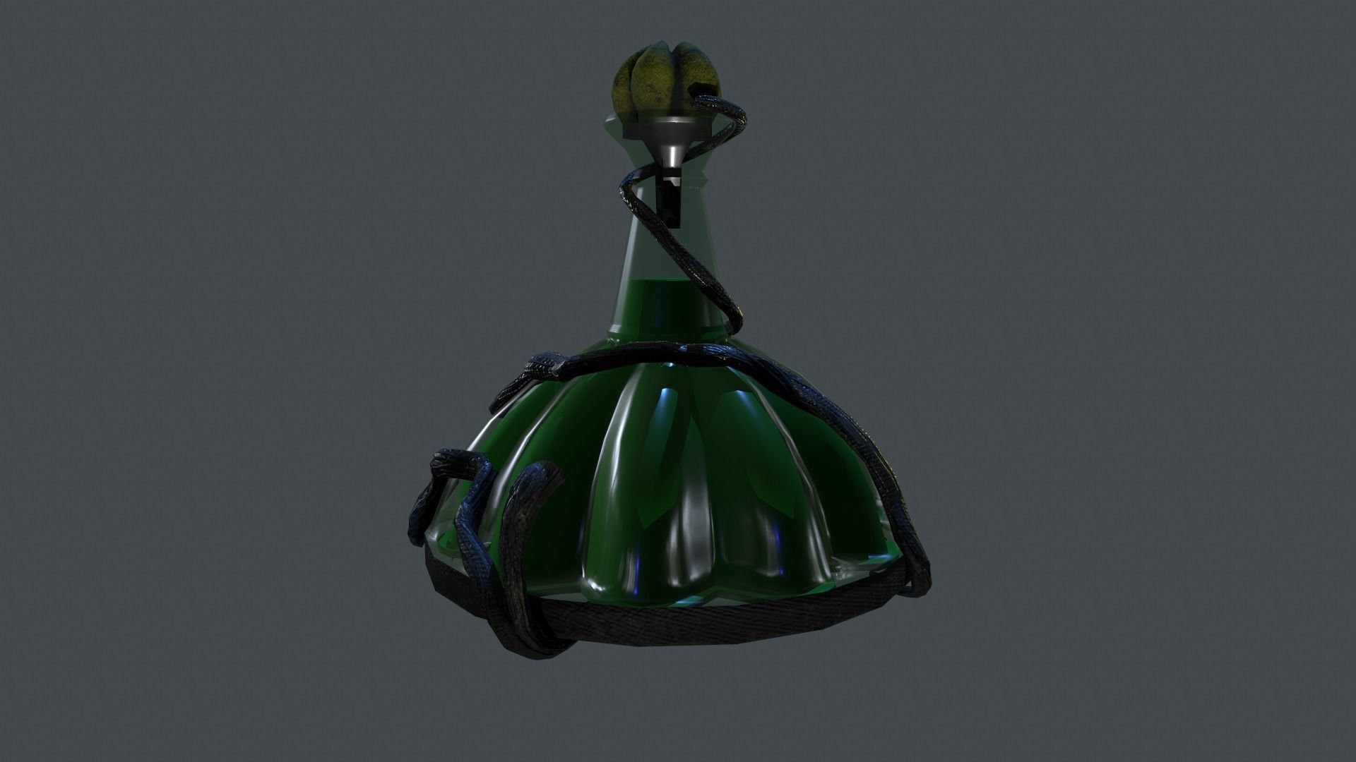 Green Poison Glass Bottle 3D Models Low-poly 3D model_2