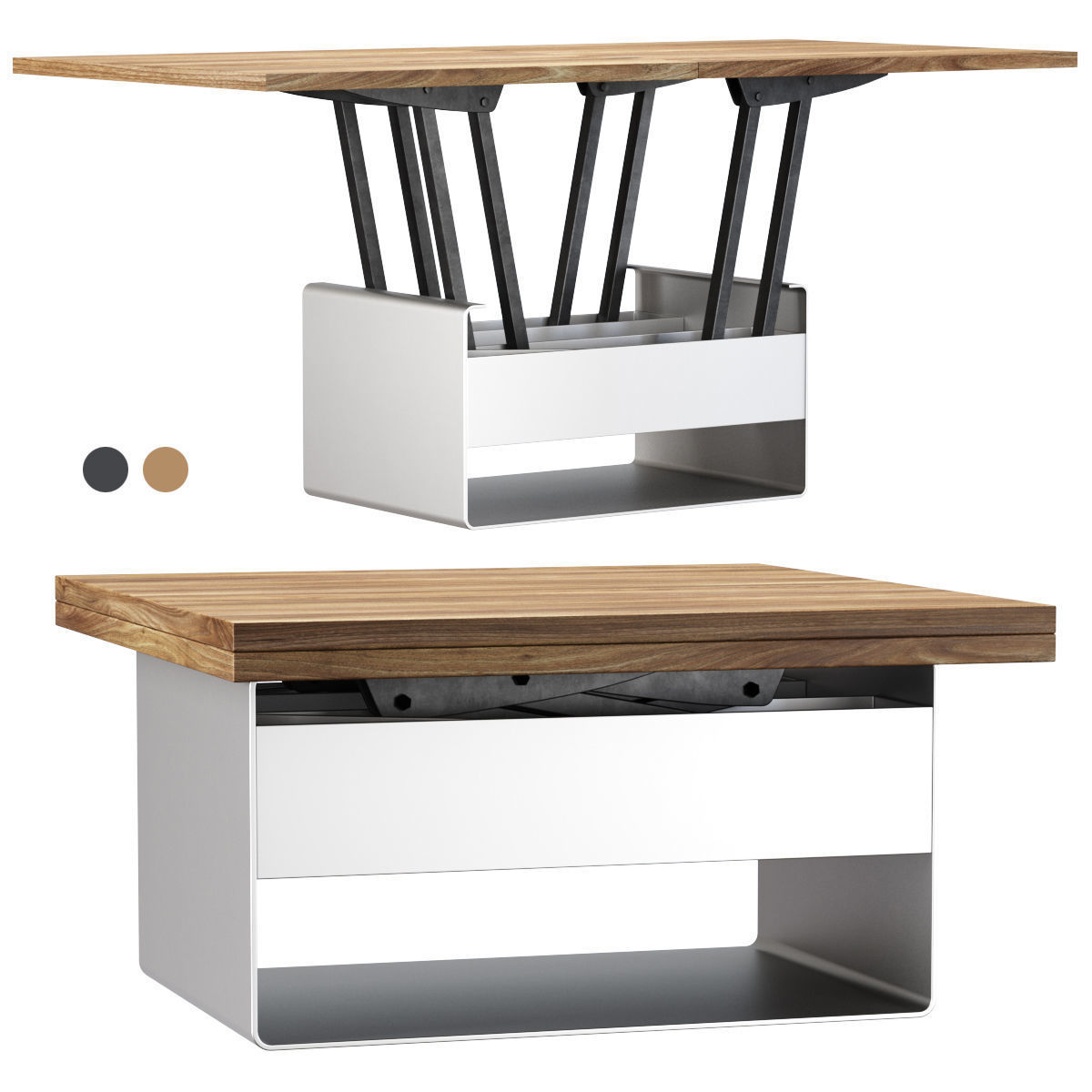 Mesa de centro transformable table Sedit Mesita baja WIND  Low-poly 3D model_1