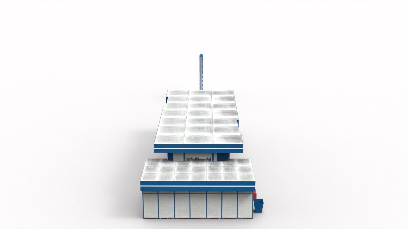Gas station Low-poly 3D model_7