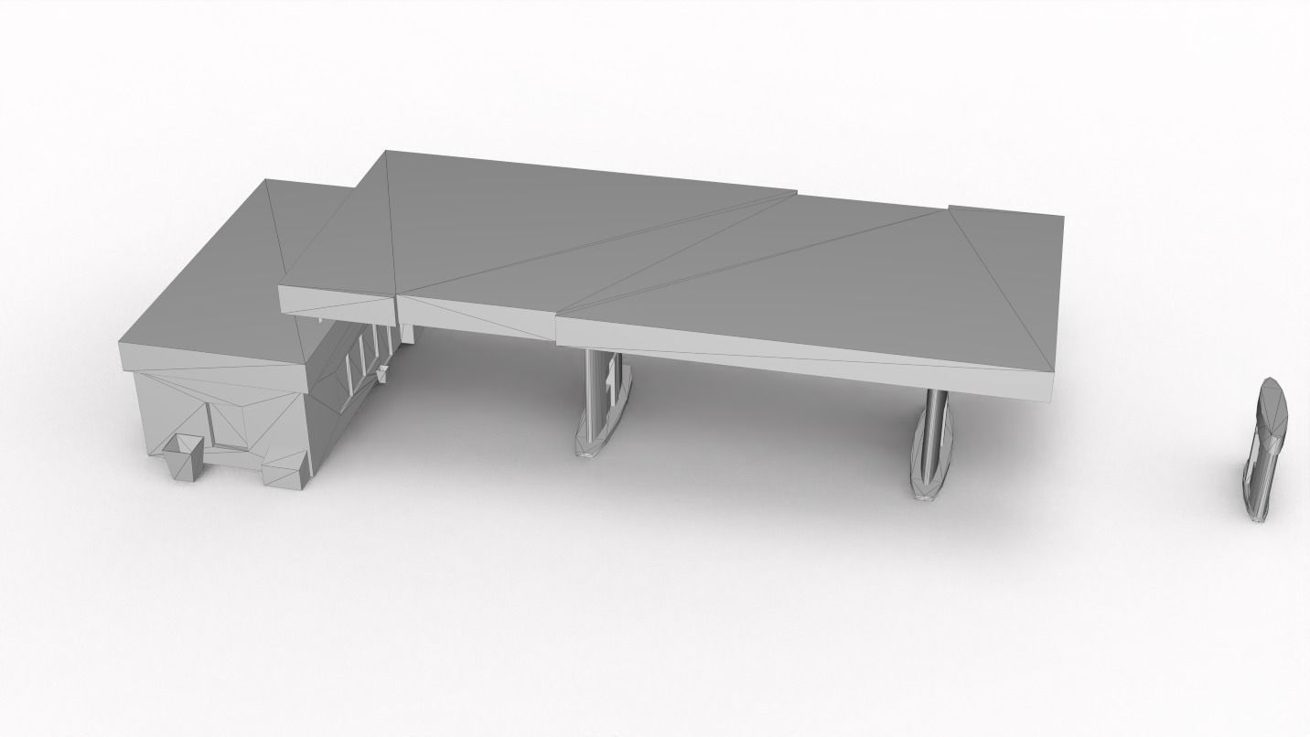 Gas station Low-poly 3D model_10