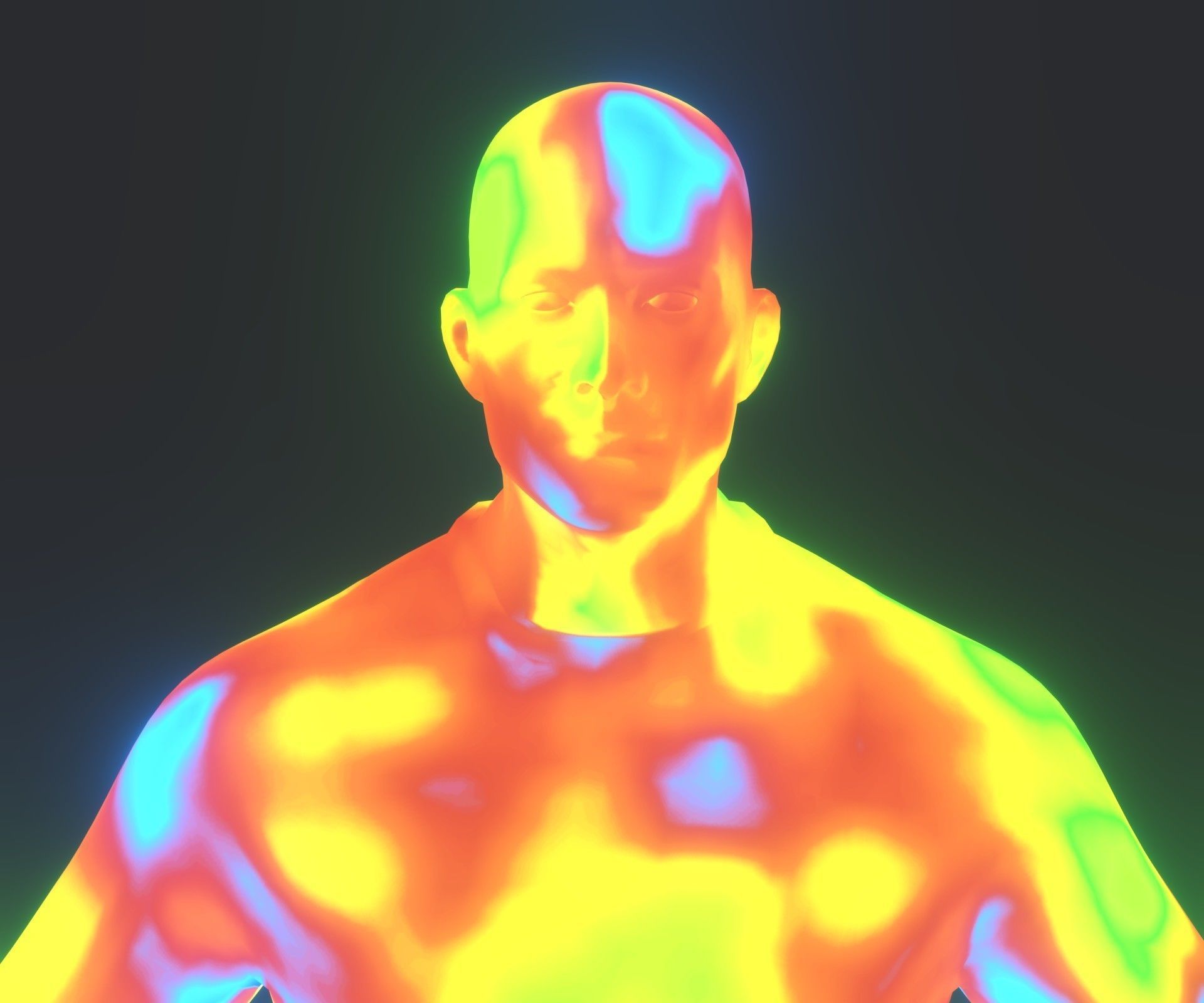 Human Thermal Image Heatmap Male 3D Model Low-poly 3D model_2
